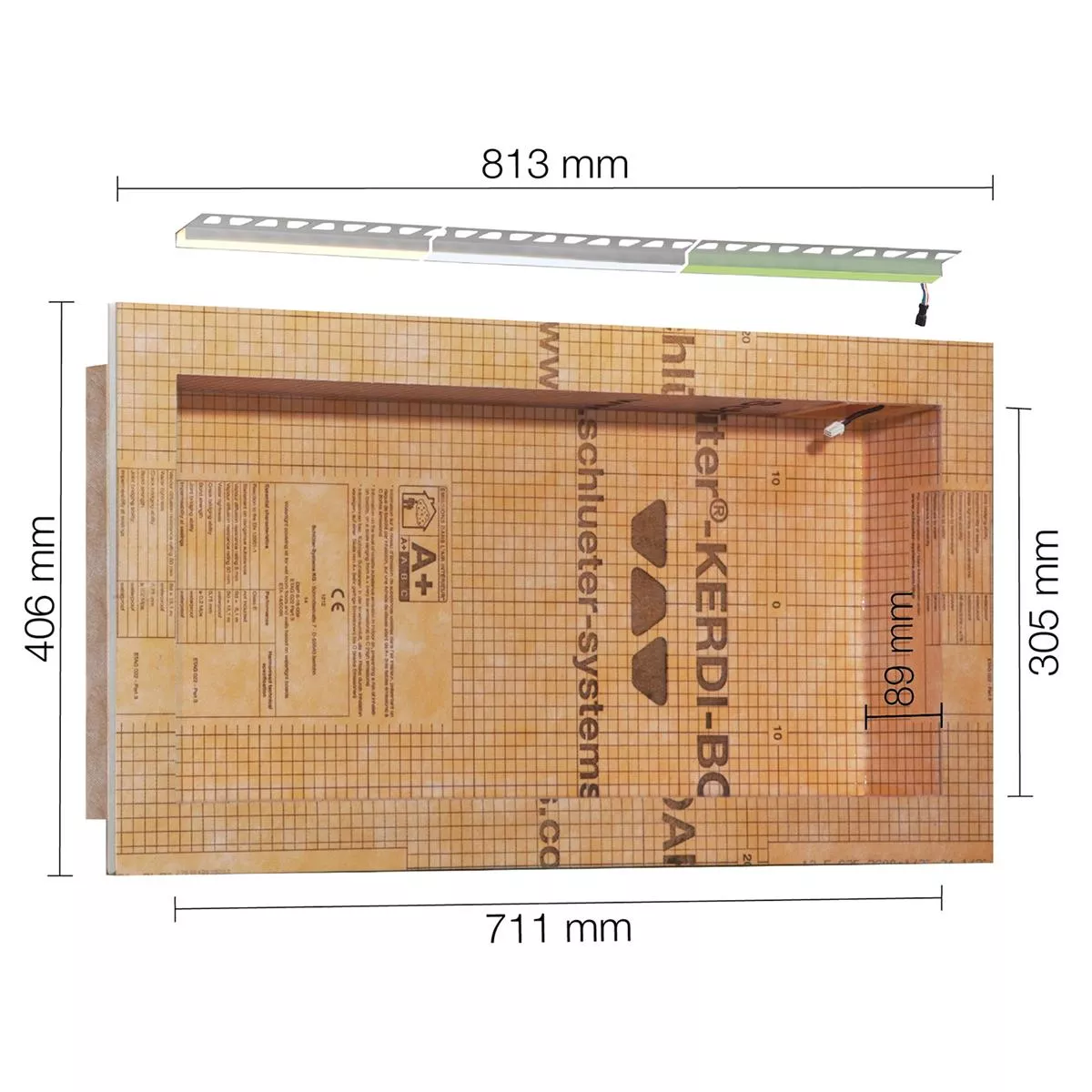Set de nișă Schlüter Kerdi Board NLT cu iluminare LED RGB 71,1x30,5x8,9 cm Set de nișă Schlüter Kerdi Board NLT cu iluminare LED RGB 71,1x30,5x8,9 cm