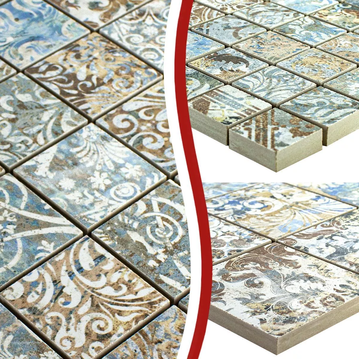 Mozaic Ceramic Gresie Patchwork Colorat