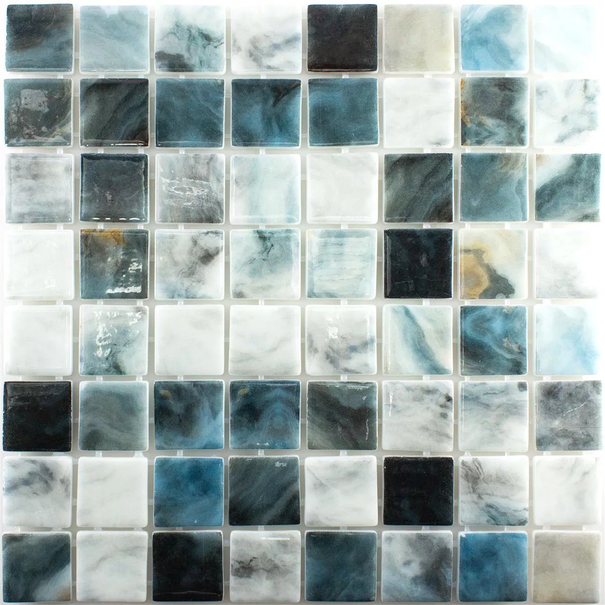 Mozaic Din Sticlă Pentru Piscină Baltic Albastru Gri 38x38mm