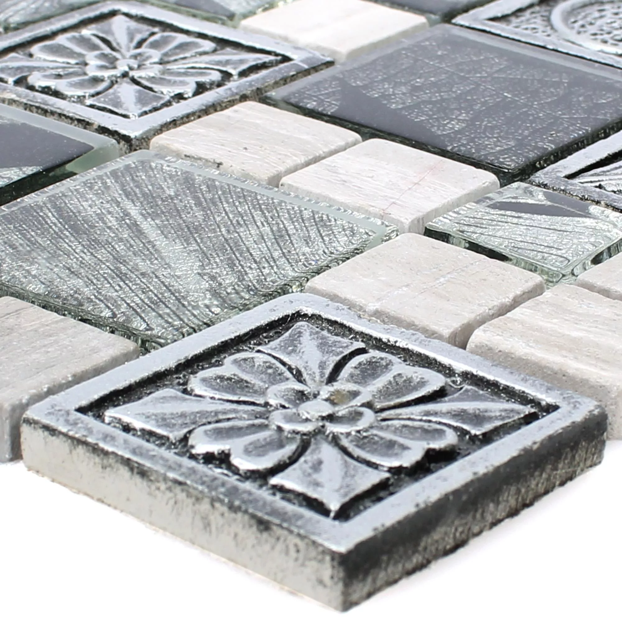 Plăci De Mozaic Levanzo Sticlă Răşină Ornament Mix Argint Plăci De Mozaic Levanzo Sticlă Răşină Ornament Mix Argint
