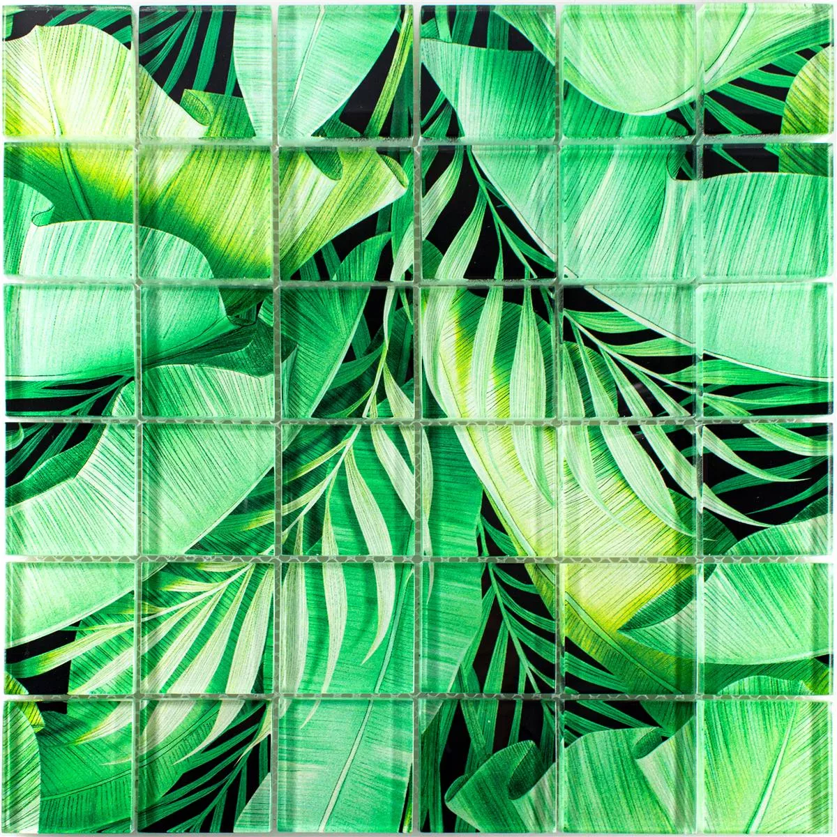 Mozaic De Sticlă Gresie Pittsburg Optica Florilor Verde