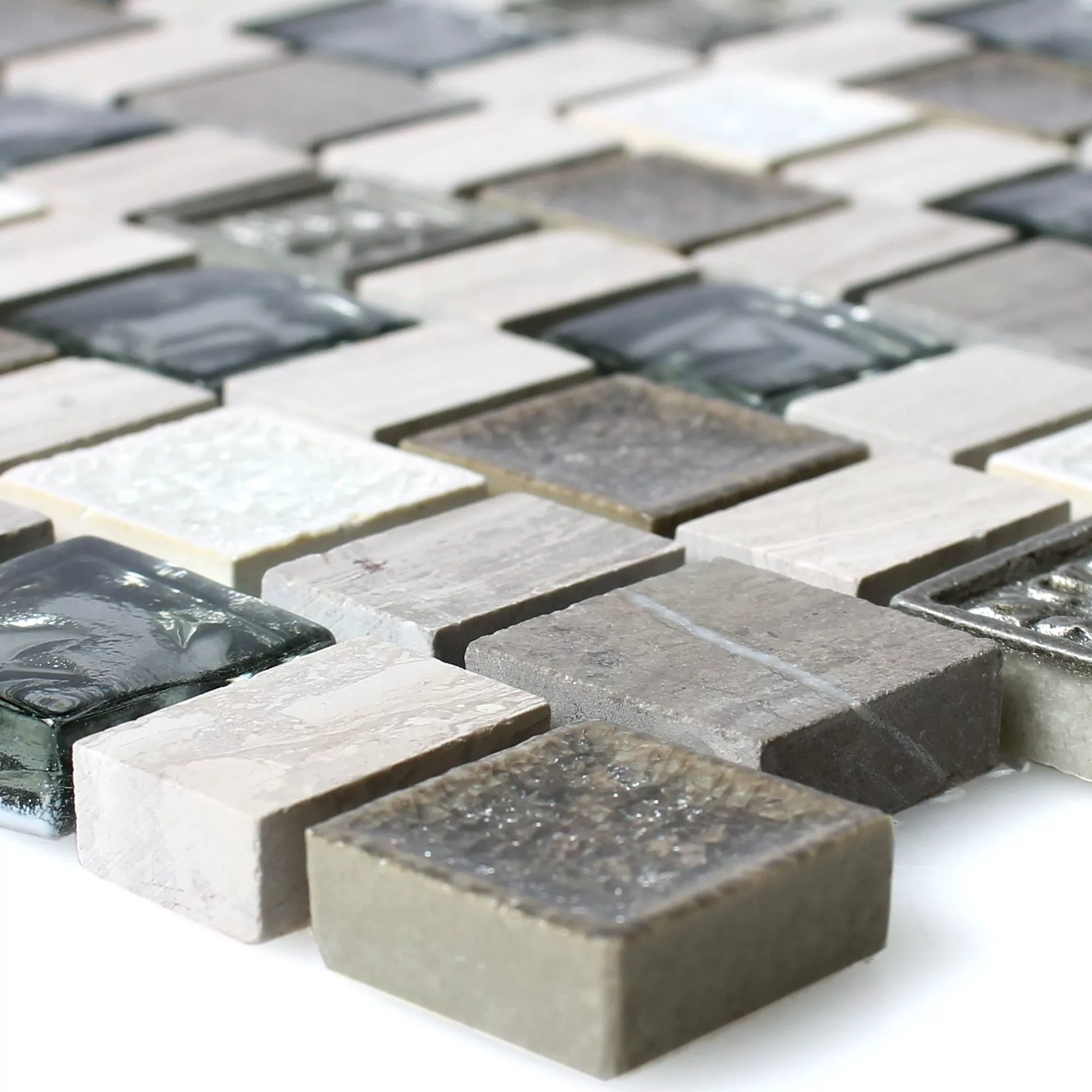 Plăci De Mozaic Dresden Multiformat  Lemn White Mix Plăci De Mozaic Dresden Multiformat  Lemn White Mix