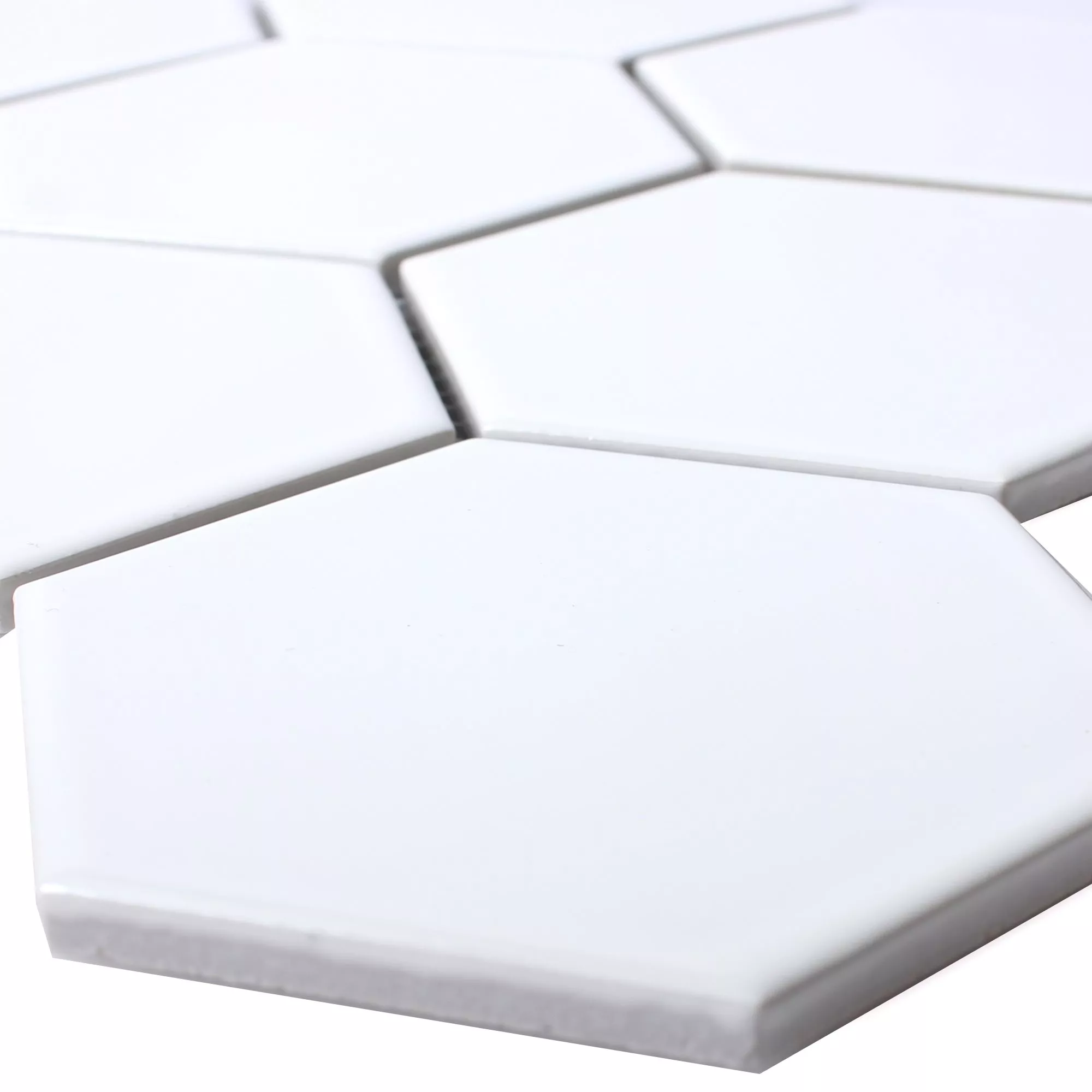 Ceramică Plăci De Mozaic Hexagon Salamanca Alb Înghețată H95