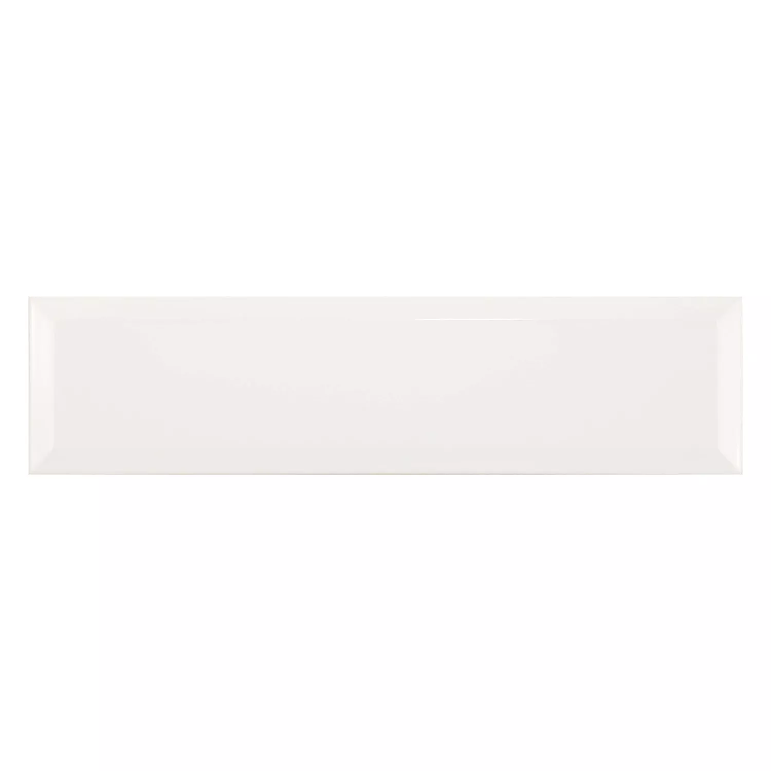 Tigla de metrou Alb Strălucitor 7,5x30 cm Fațetă Freiberg Blanco