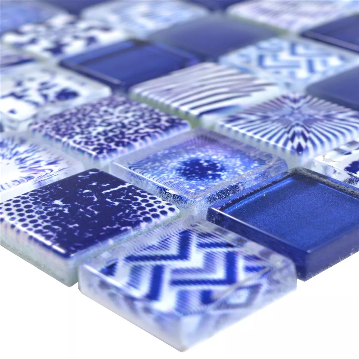 Mozaic De Sticlă Gresie Cornelia Optica Retro Albastru