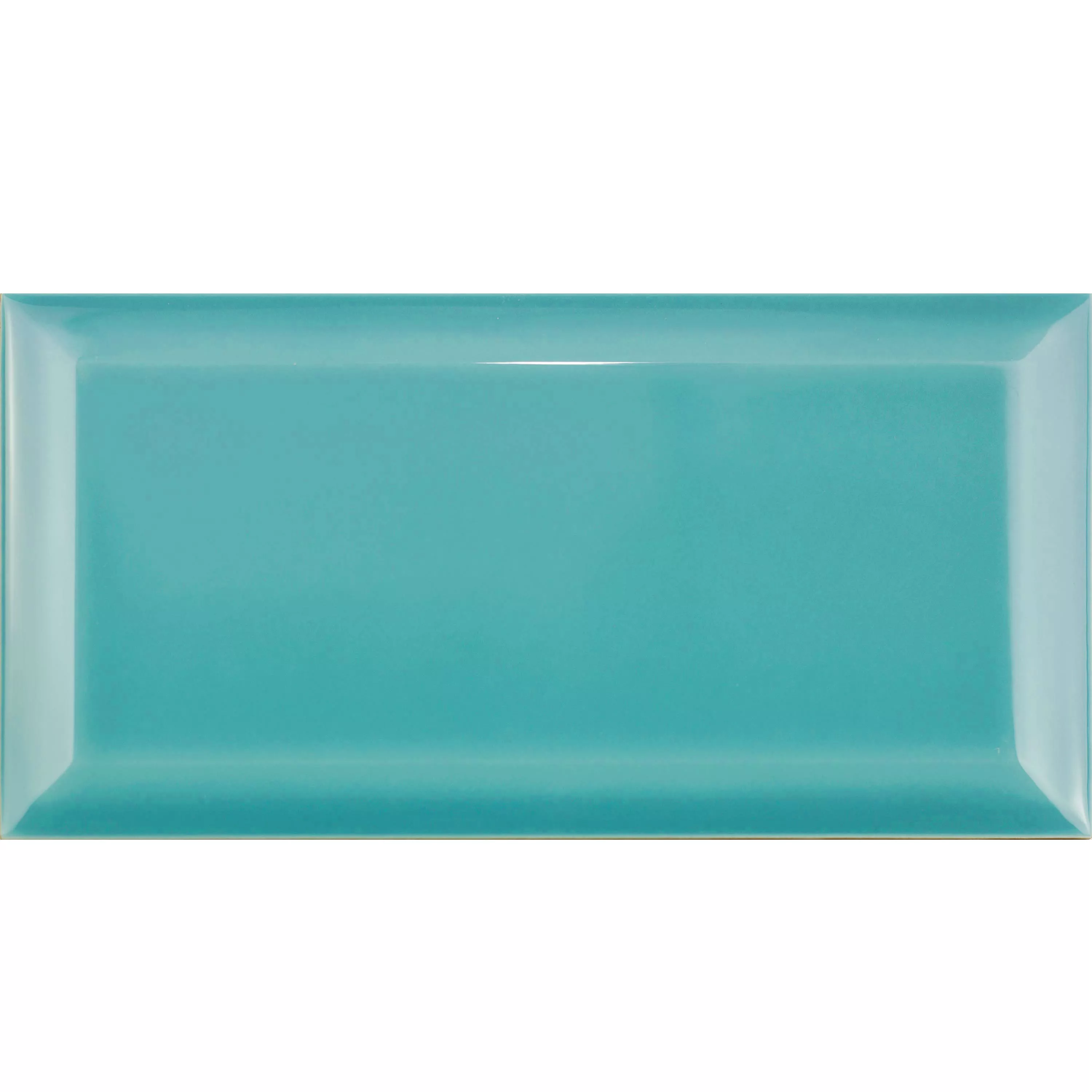 Model Metro Plăci Ceramice Pentru Pereti Brussel Fațetă 10x20x0,7cm Azul Turquesa