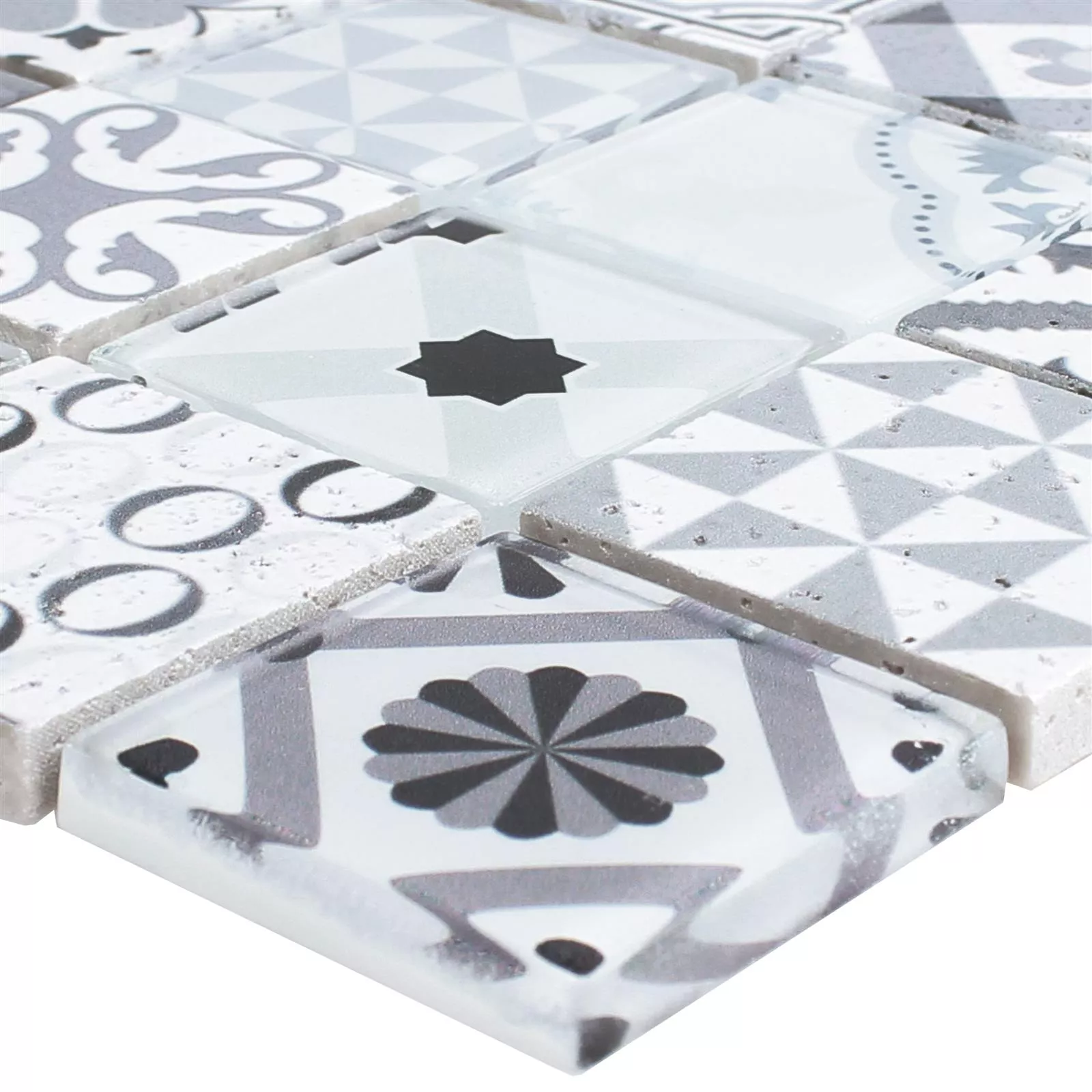 Sticlă Piatră Naturală Plăci De Mozaic Vintage Anopolis Alb Gri Sticlă Piatră Naturală Plăci De Mozaic Vintage Anopolis Alb Gri