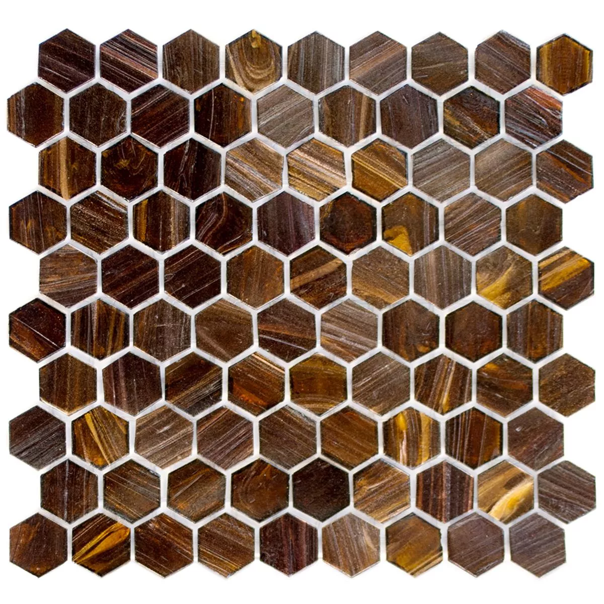 Mozaic De Sticlă Gresie Trend-Vi Hexagonal 270 Maro Inchis