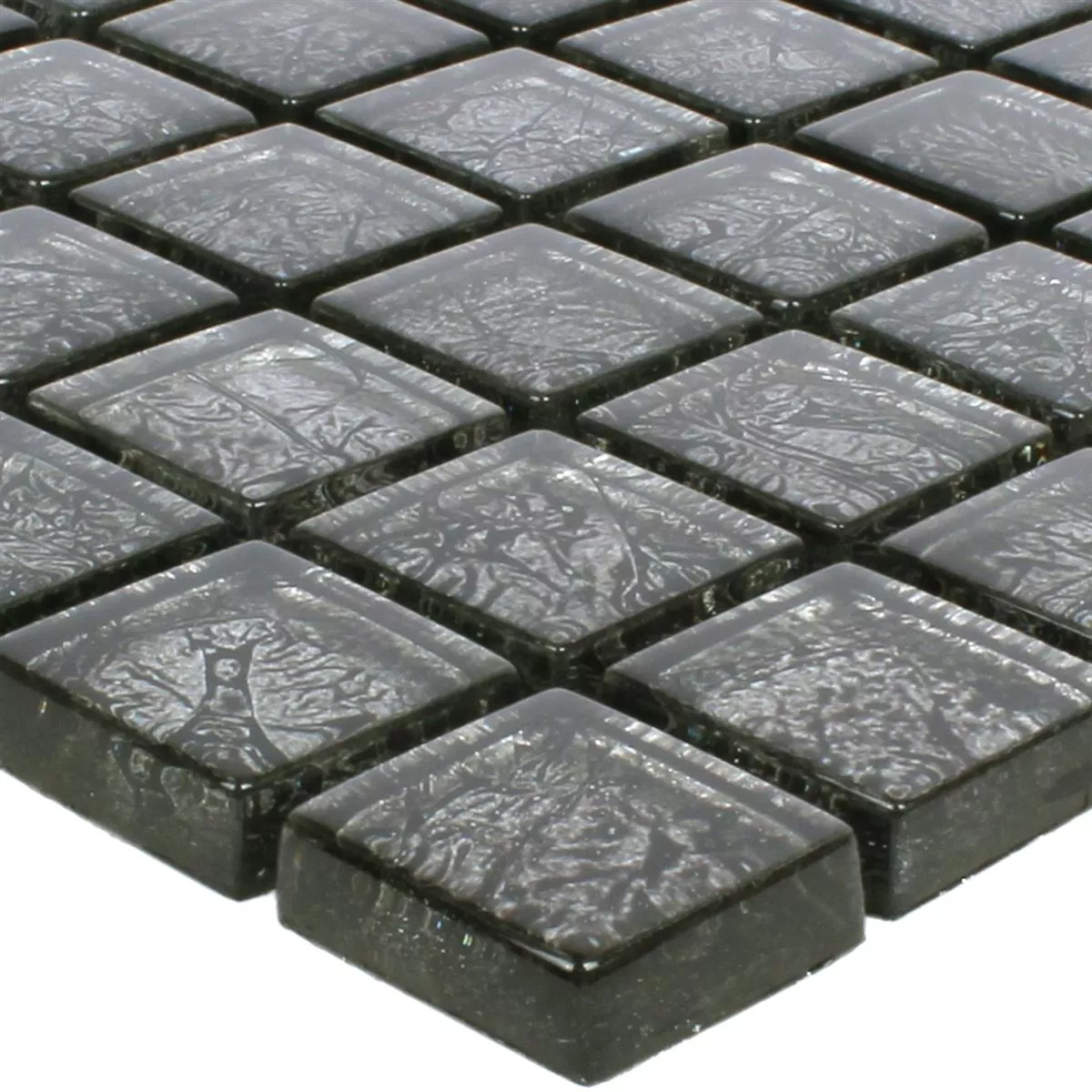 Plăci De Mozaic Sticlă Kandila Negru 23x23x8mm Plăci De Mozaic Sticlă Kandila Negru 23x23x8mm