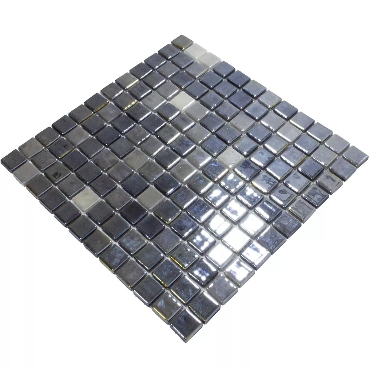 Mozaic De Sticlă Gresie Silvertown Antracit Metallic 25x25mm