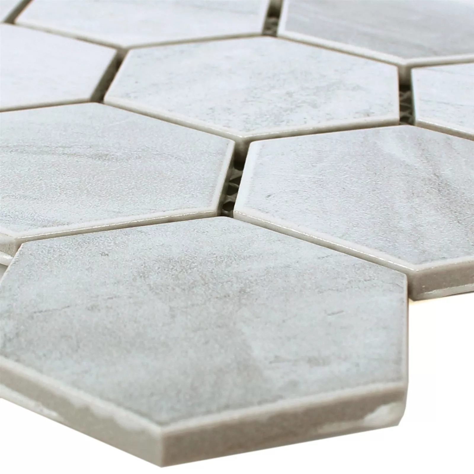 Ceramică Aspect de Beton Plăci De Mozaic Shepherd Hexagon Gri