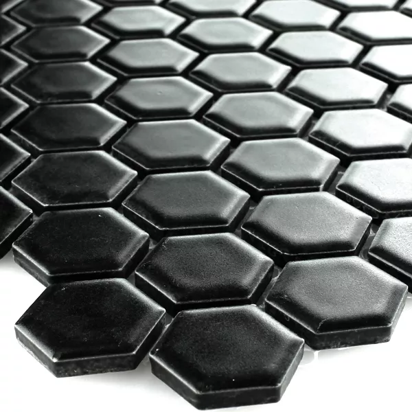 Plăci De Mozaic Ceramică Hexagon Negru Înghețată H23