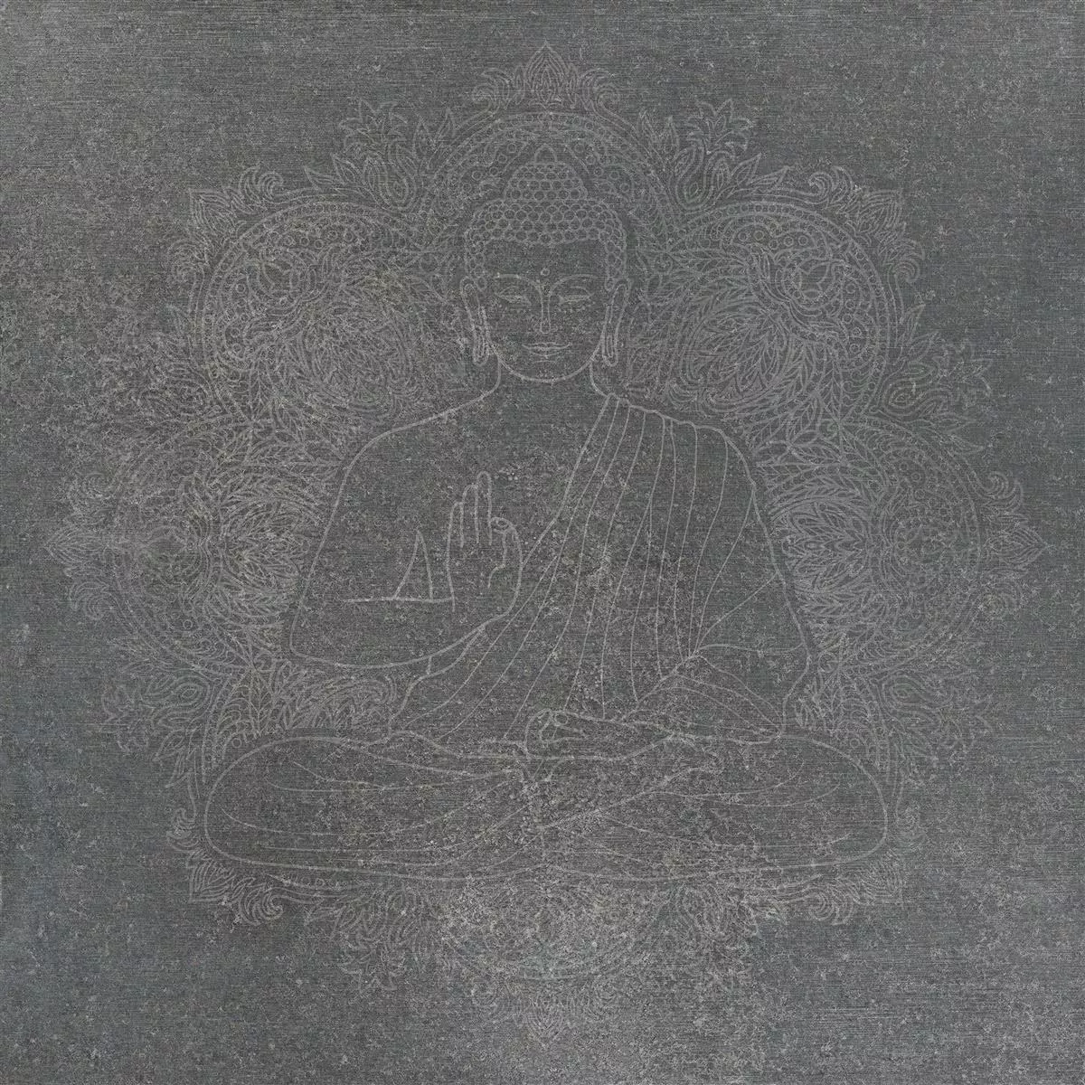 Gresie Aspect De Piatră Horizon Antracit Decor Buddha