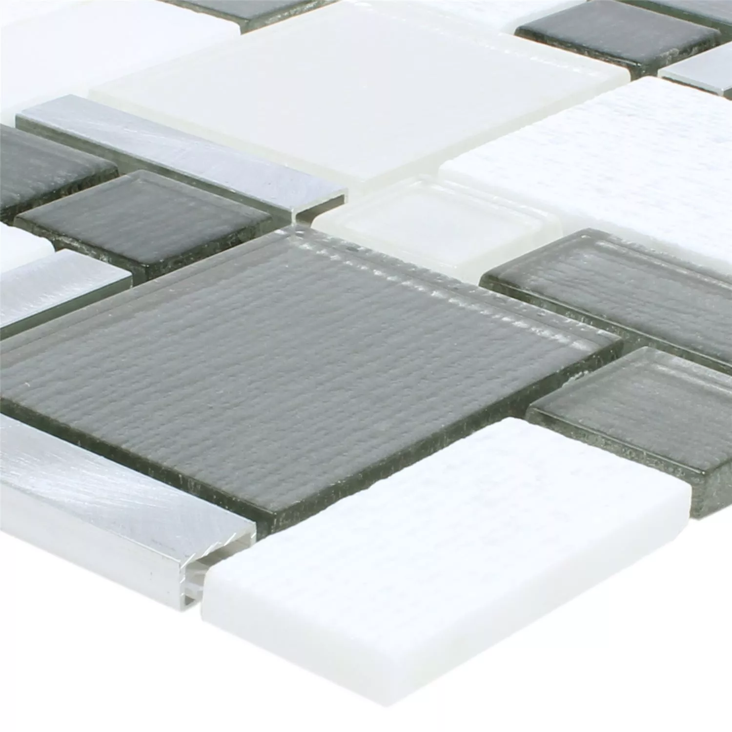 Plăci De Mozaic Amestec De Materiale Echo Alb Gri