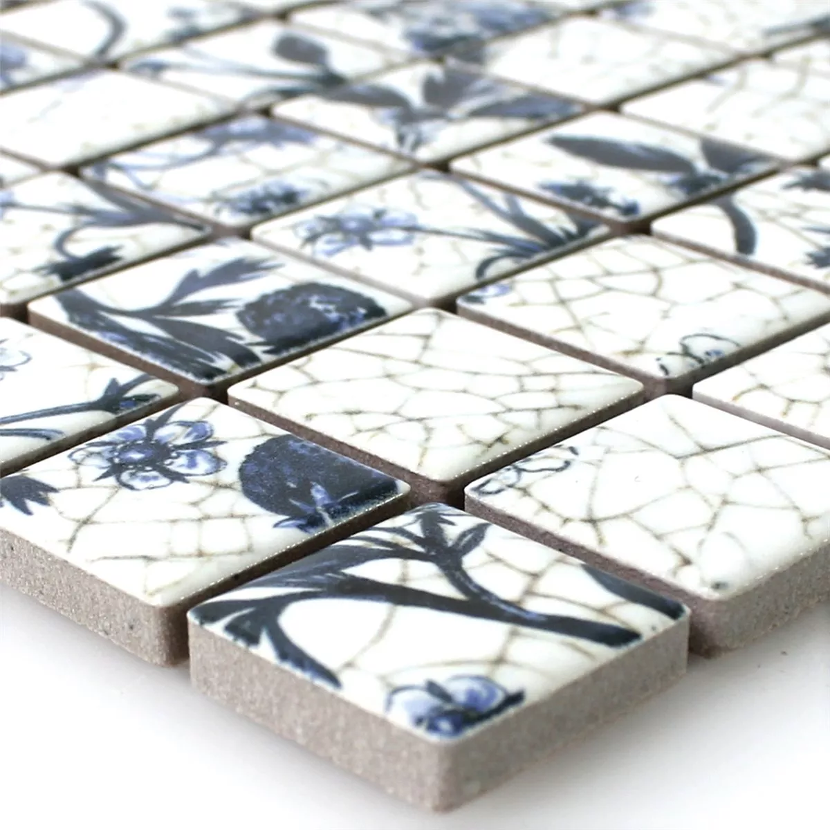 Model din Plăci De Mozaic Ceramică Strawberry Alb Albastru