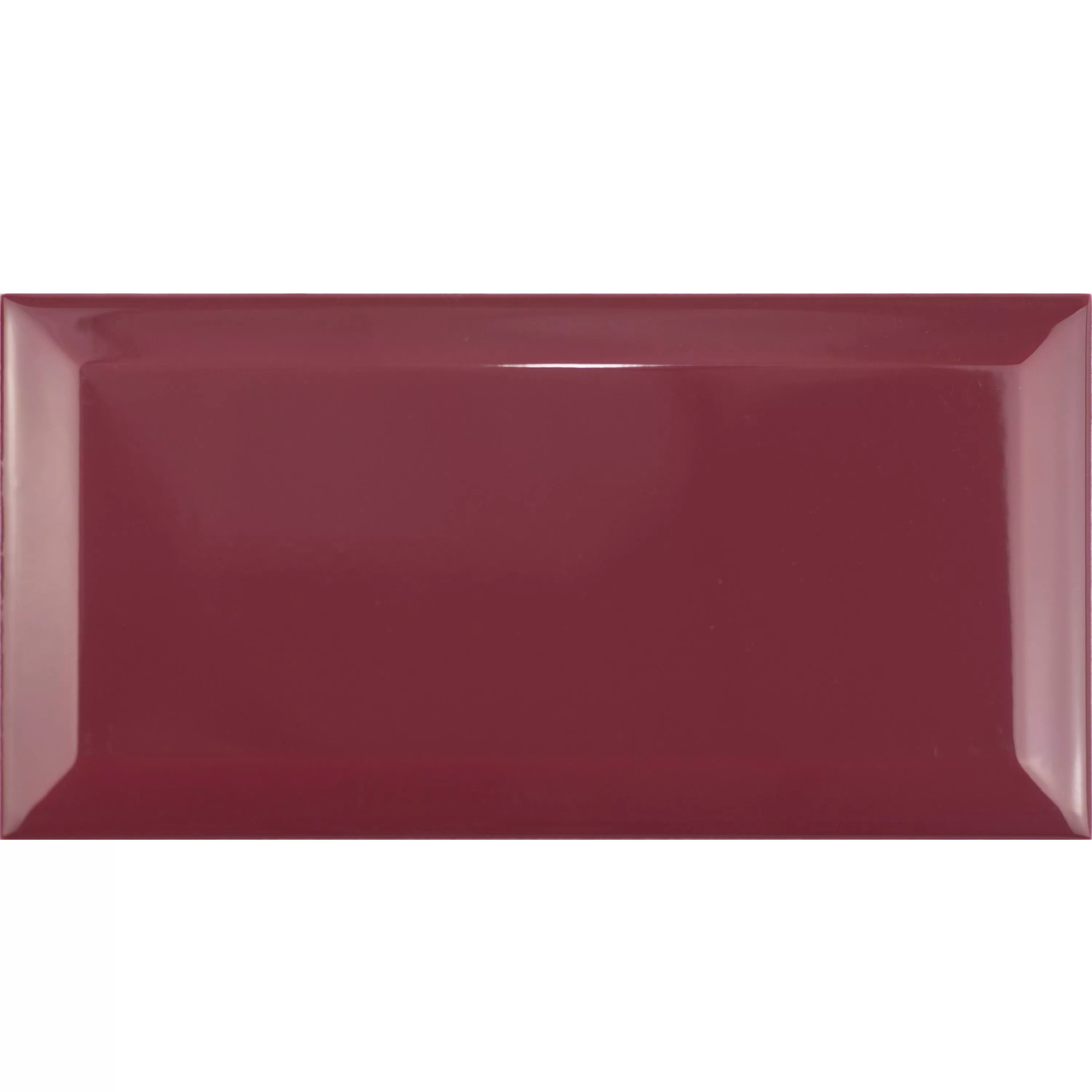 Metro Plăci Ceramice Pentru Pereti Brussel Fațetă 10x20x0,7cm Rojo Burdeos