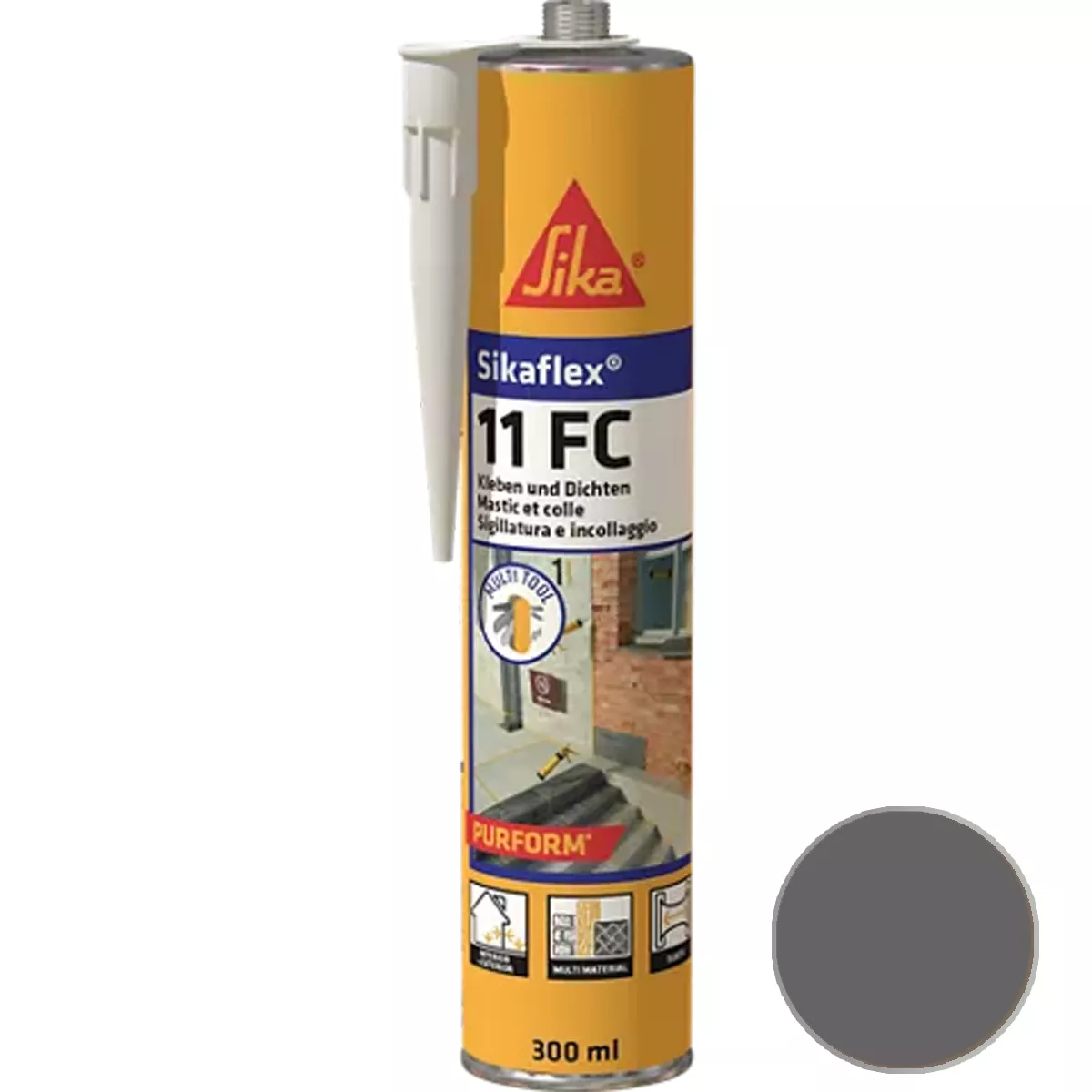 Adeziv elastic și etanșant Sikaflex-11 FC Purform beton gri 300 ml