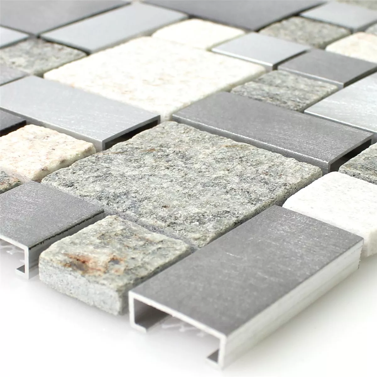 Piatră Naturală Cuarțit Aluminiu Metal Plăci De Mozaic Istanbul Argint Piatră Naturală Cuarțit Aluminiu Metal Plăci De Mozaic Istanbul Argint