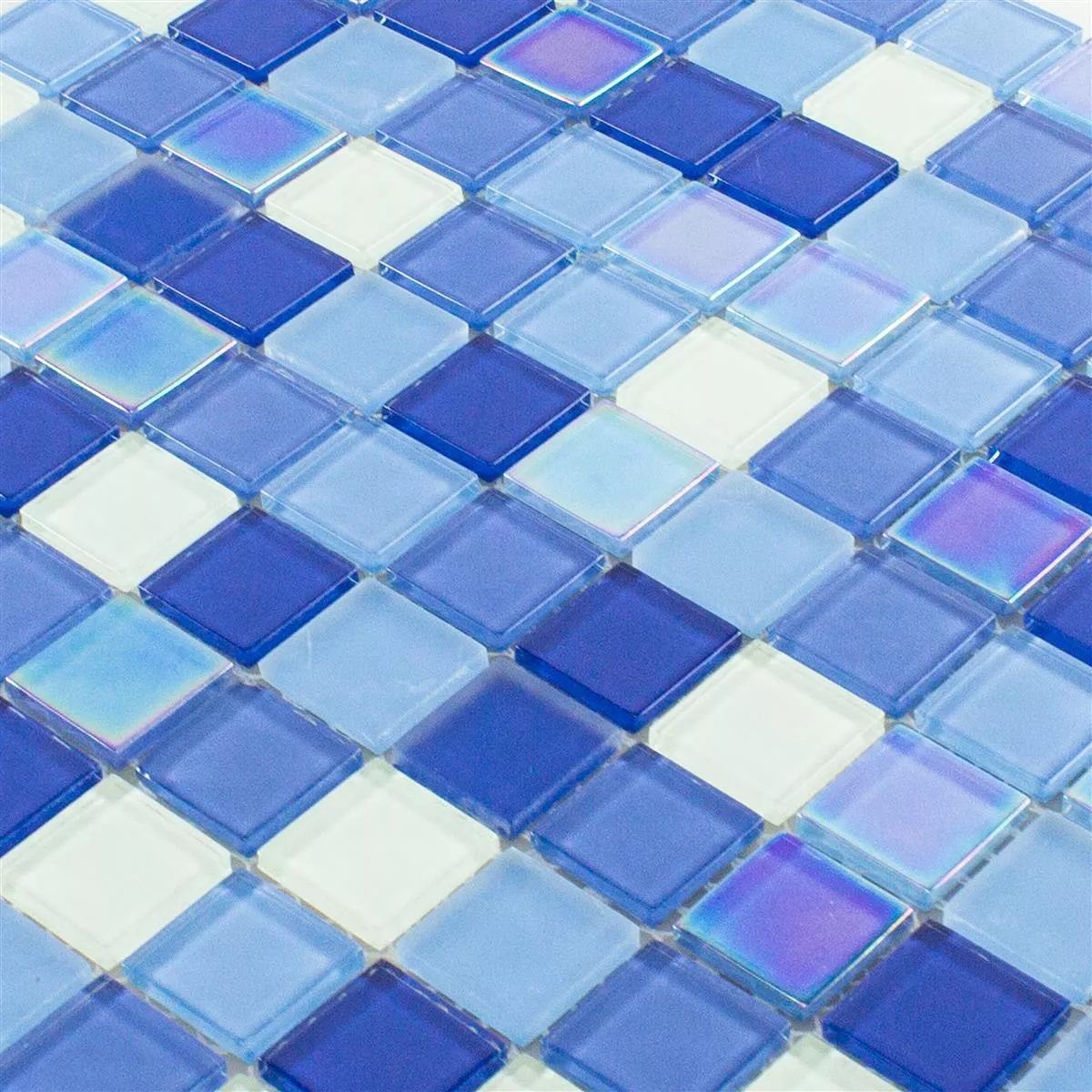 Mozaic De Sticlă Gresie Karlsruhe Albastru Alb