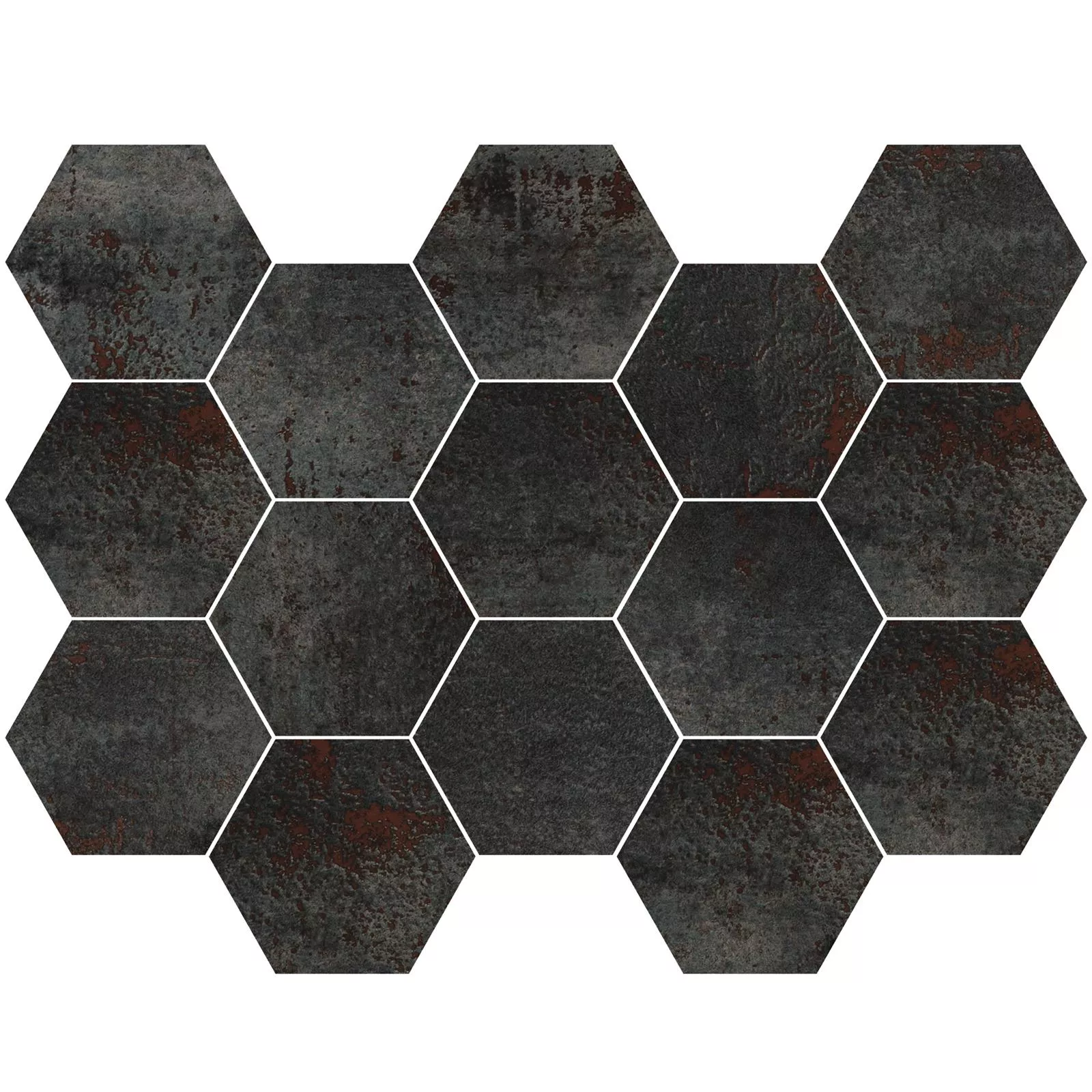 Tiglă De Mozaic Phantom Titanium Hexagon Lustruit Parțial Tiglă De Mozaic Phantom Titanium Hexagon Lustruit Parțial