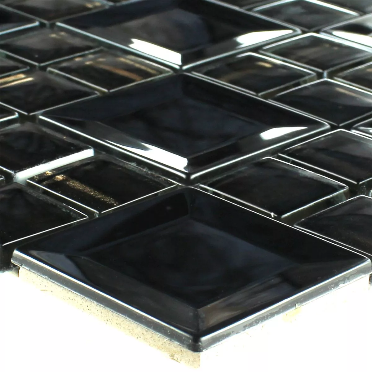 Model din Plăci De Mozaic Oțel Inoxidabil Metal Negru
