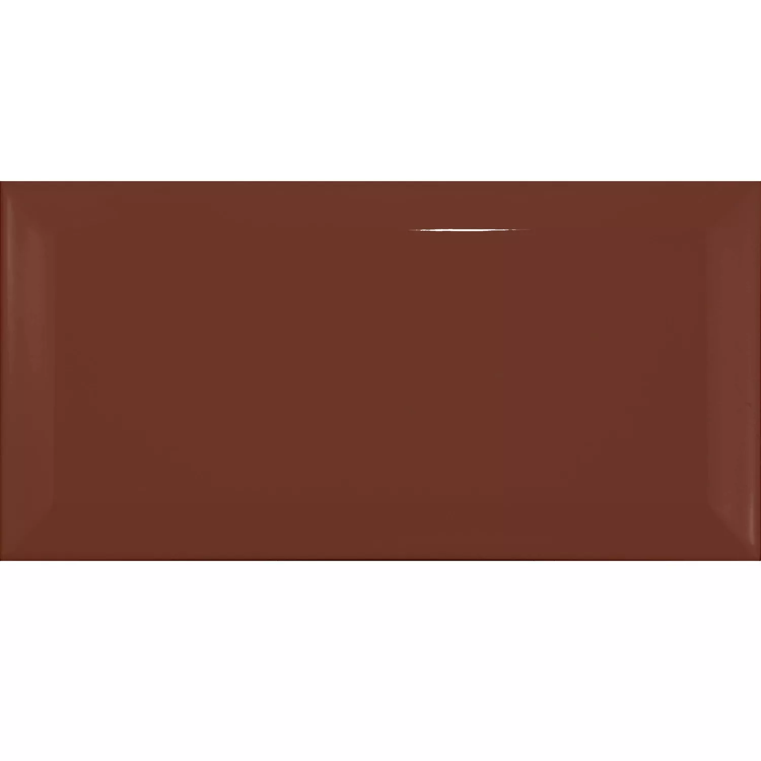 Tigla de metrou Maro Strălucitor 7,5x15 cm Fațetă Pitcox Marron