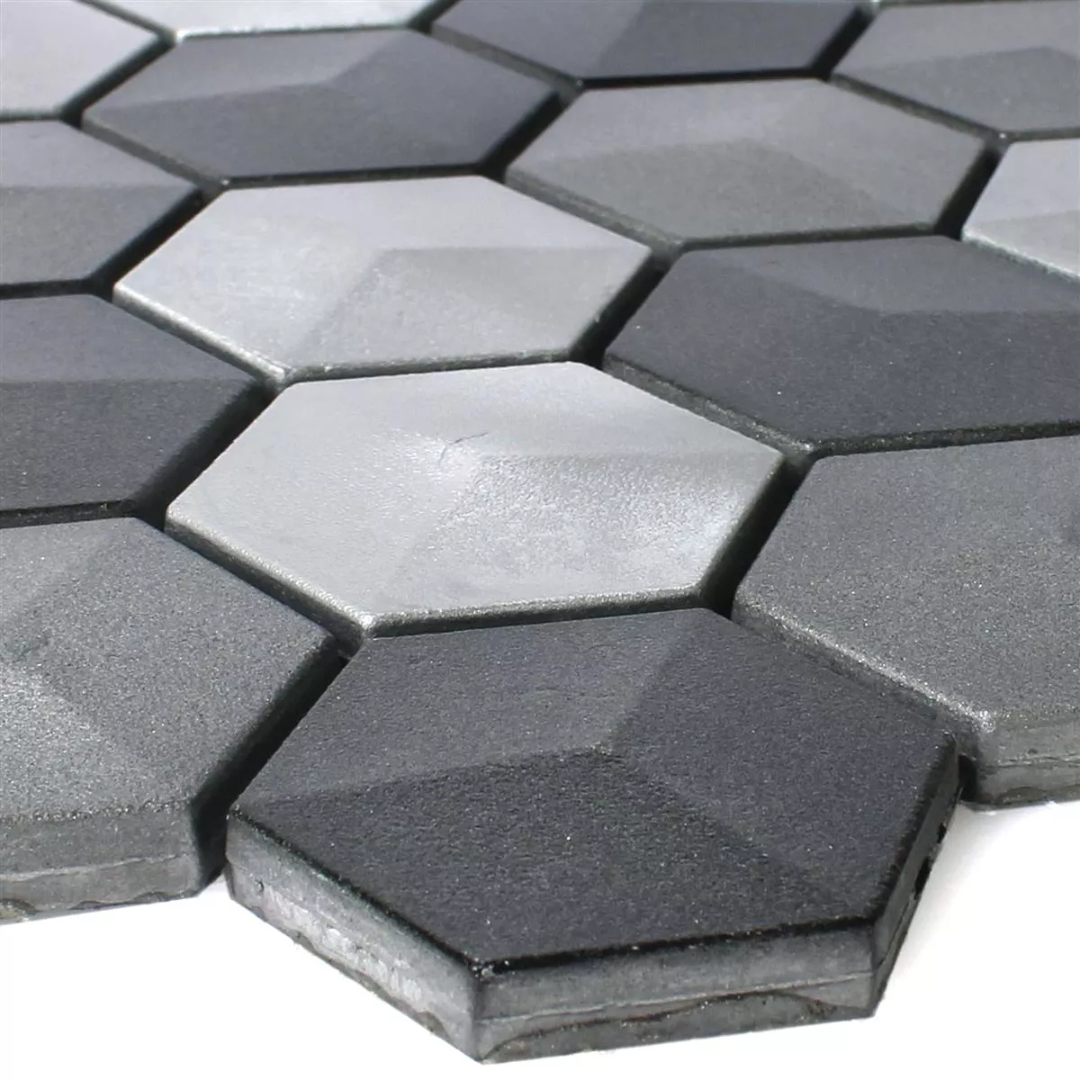 Plăci De Mozaic Hexagon Kandilo Negru Argint
