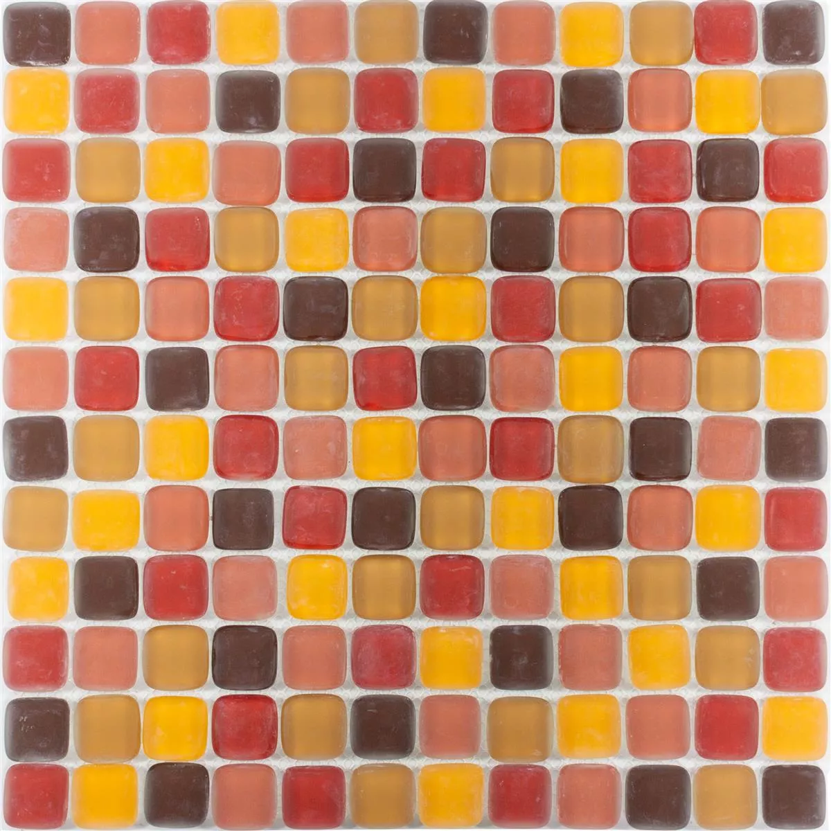 Mozaic De Sticlă Gresie Ponterio Frosted Roșu Mix