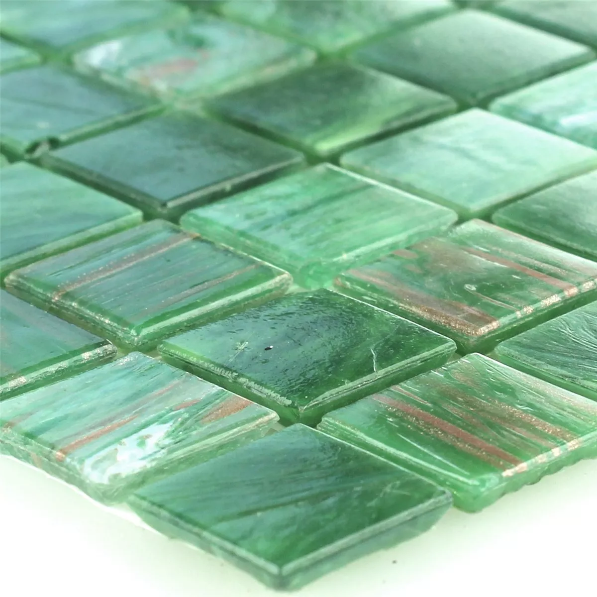Sticlă Efect Mozaic Tiglă Aur Star Verde