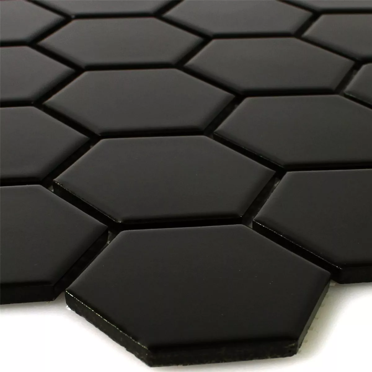 Model din Plăci De Mozaic Ceramică Hexagon Negru Înghețată H51