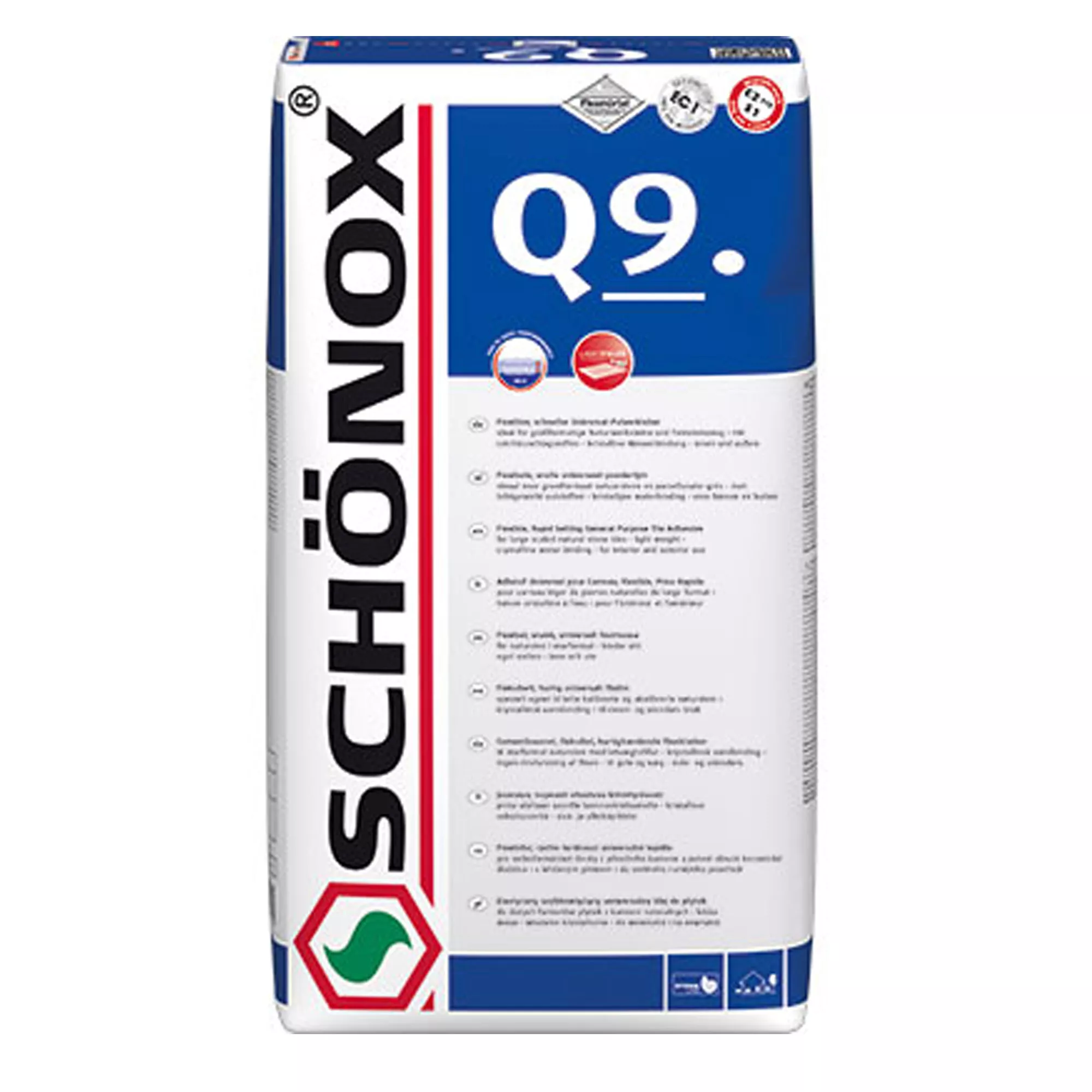 Adeziv pentru faianță Schönox Q9 calibrat, necalibrat, marmură, benzi, plăci de format mare (25 kg)