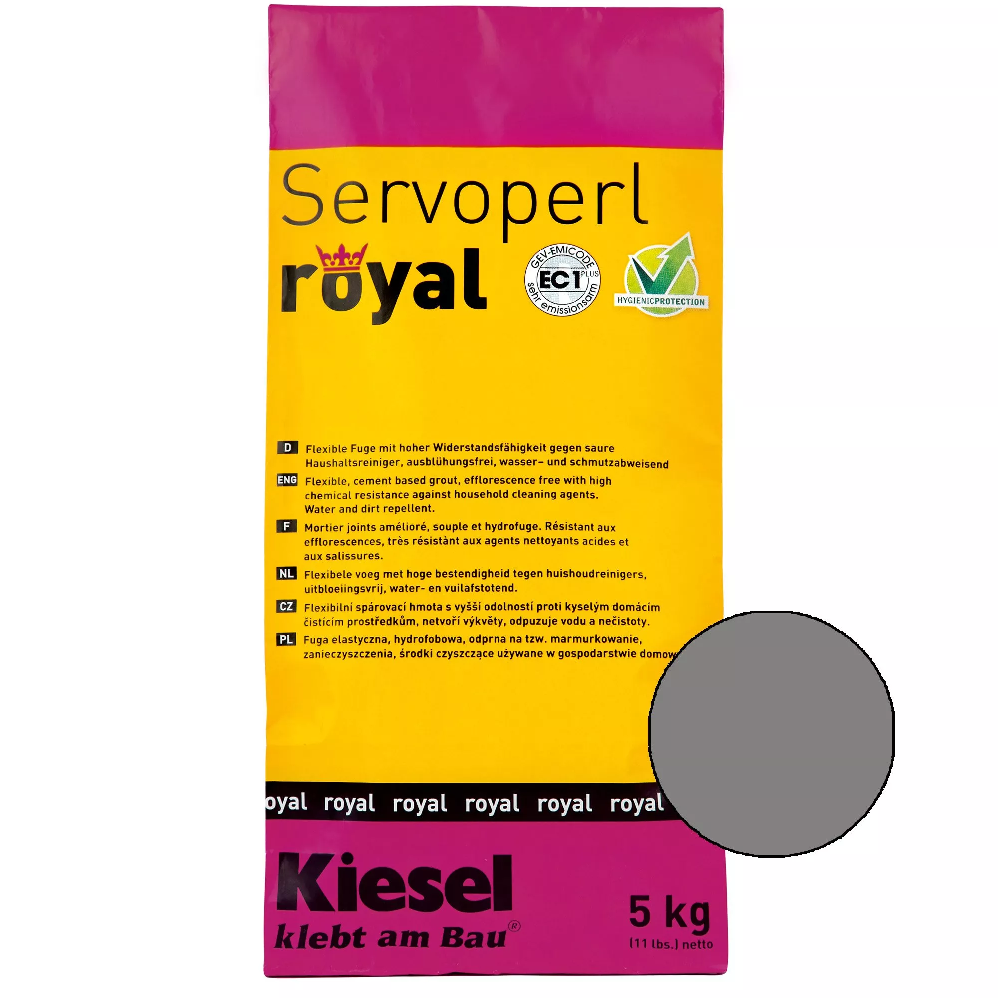 Kiesel Servoperl royal - compus pentru rosturi - 5 kg gri mediu