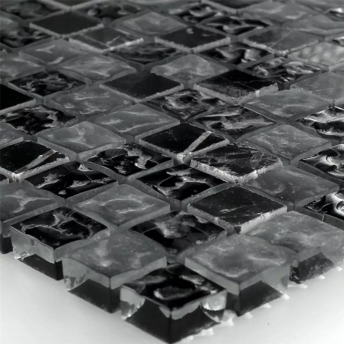 Plăci De Mozaic Sticlă Marmură Zambia Canelată 15x15x8mm