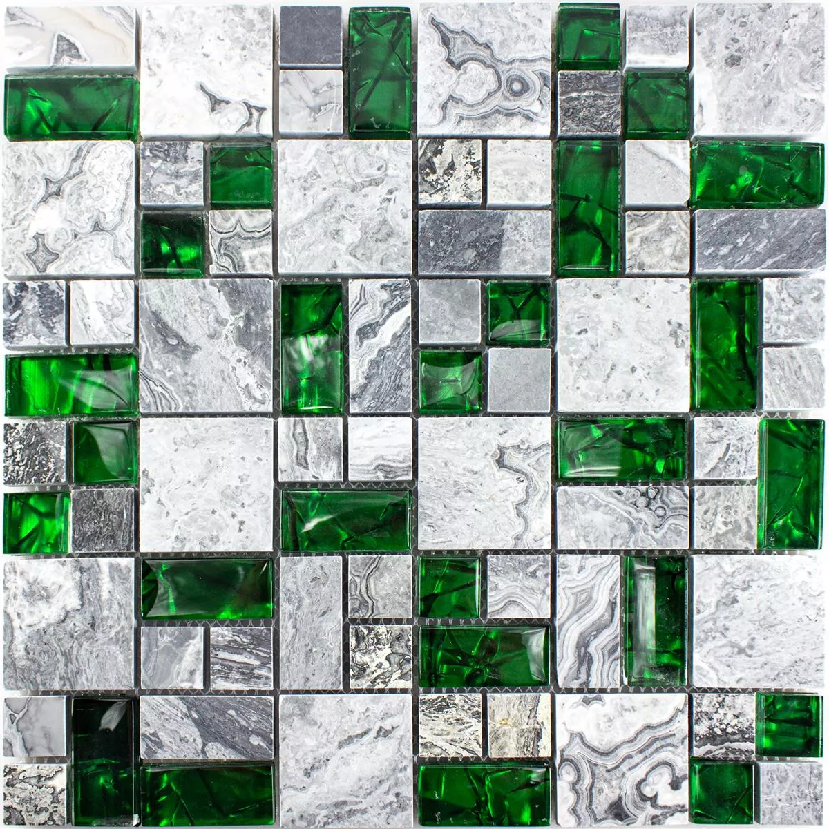 Mozaic Din Piatra Naturala Din Sticla Gresie Sinop Gri Verde 2 Mix