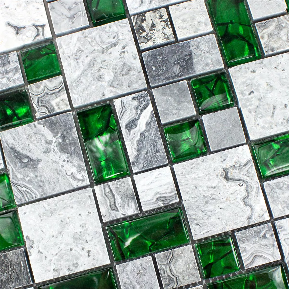 Mozaic Din Piatra Naturala Din Sticla Gresie Sinop Gri Verde 2 Mix