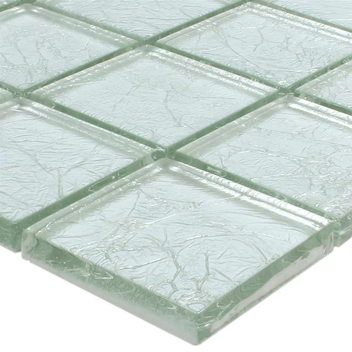 Plăci De Mozaic Sticlă Lucca Argint 48x48x8mm Plăci De Mozaic Sticlă Lucca Argint 48x48x8mm