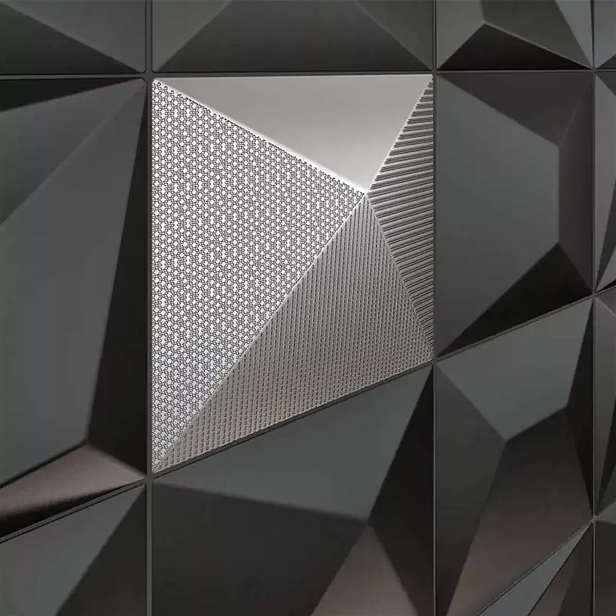 Plăci Ceramice Pentru Pereti Skyline 3D Techno Exclusiv Structurat Argint
