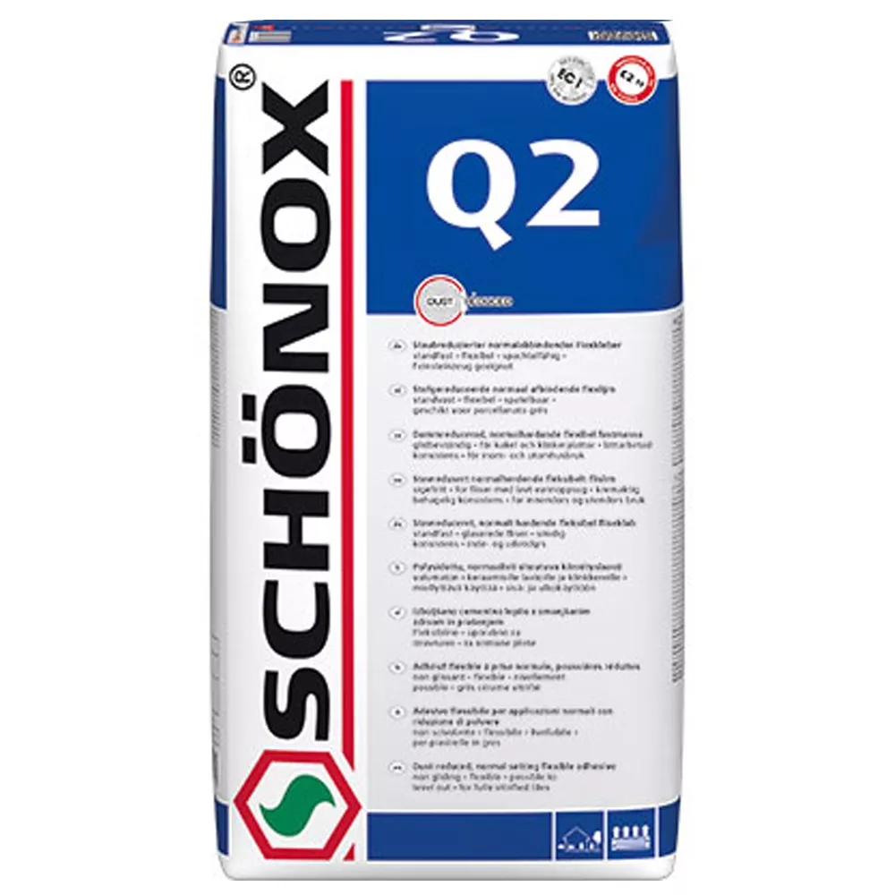 Schönox Q2 adeziv flexibil gresie fina, placi ceramice C2TE (25 kg)