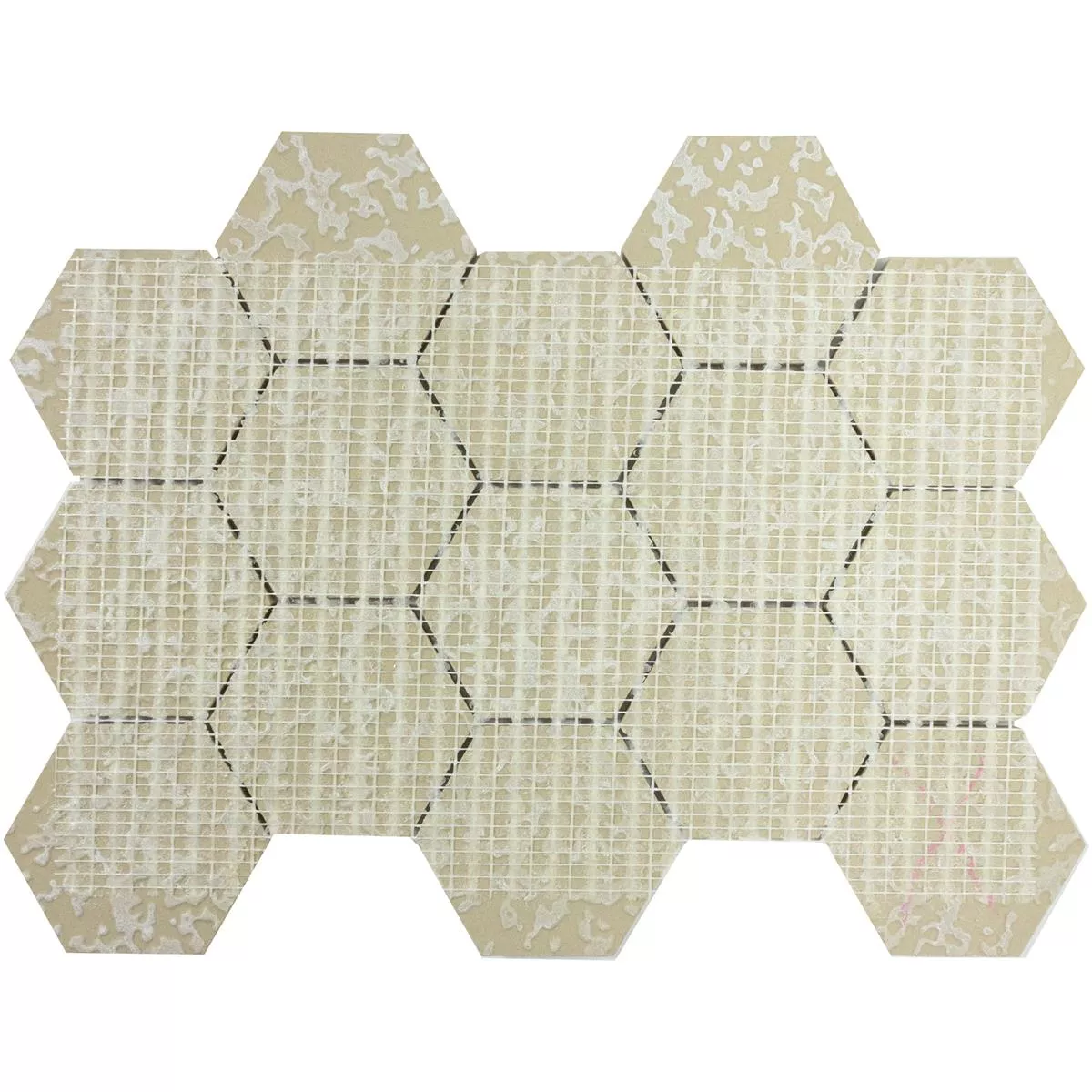 Mozaic Ceramic Gresie Naftalin Hexagon Maro Alb