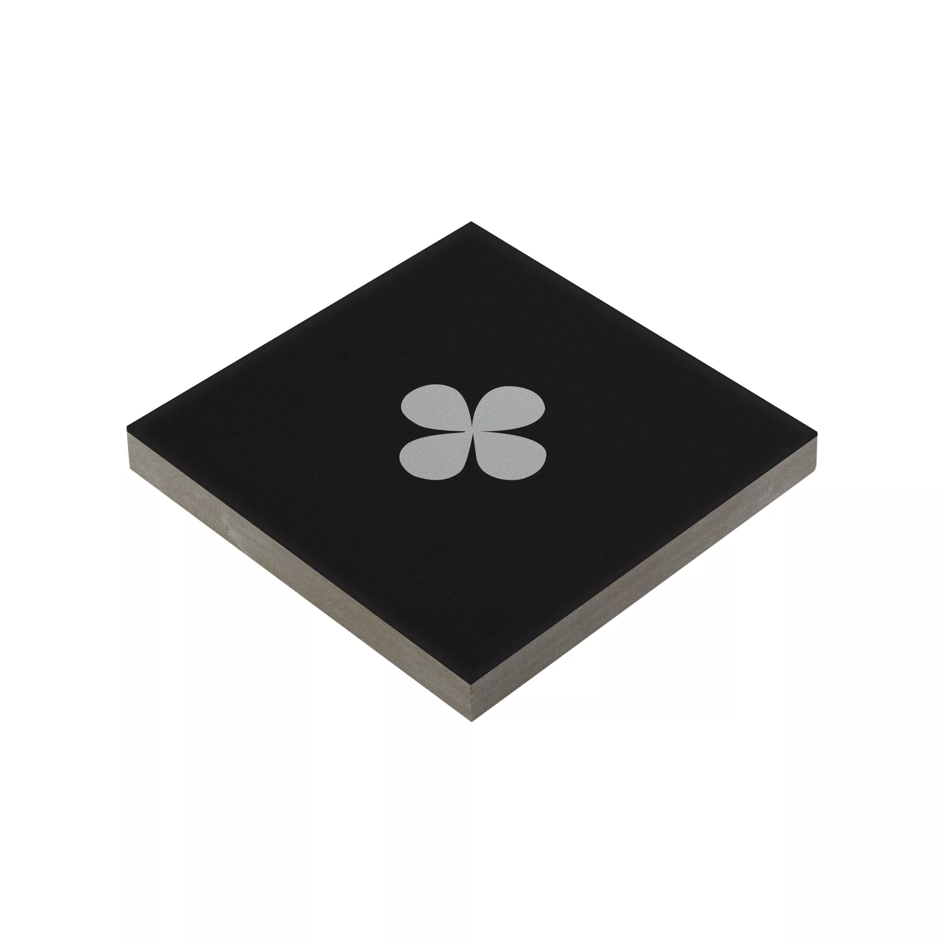 Gresie Portelanata Gresie Genexia Negru Alb Decor 1 Rosone  4,6x4,6cm