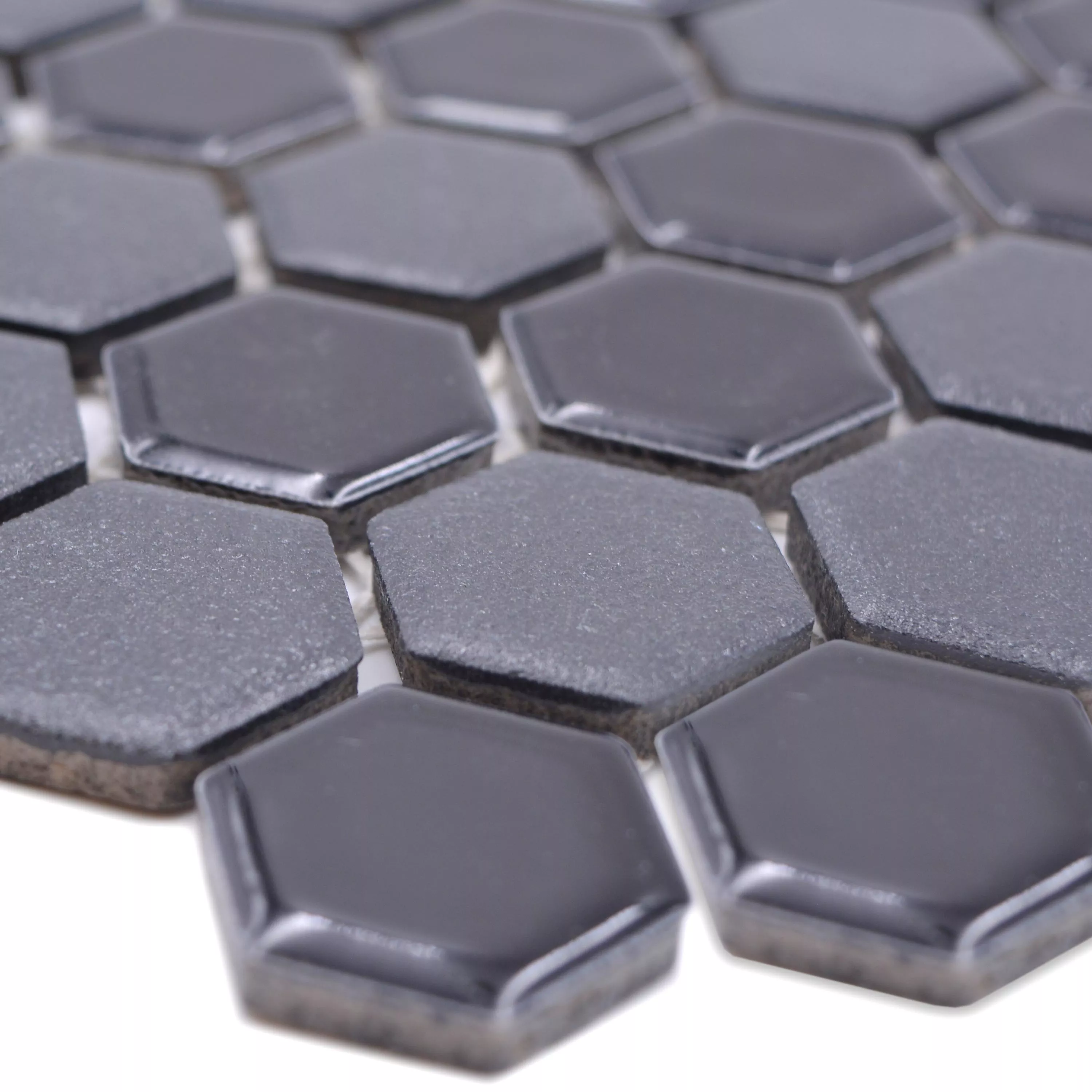 Mozaic Ceramic Tripolis Negru R10B Hexagon 23