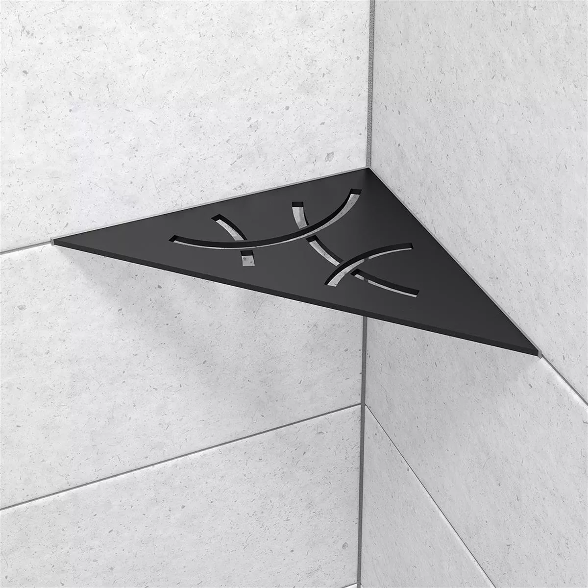 Raft de perete Schlüter triunghi 21x21cm Curve grafit negru mat