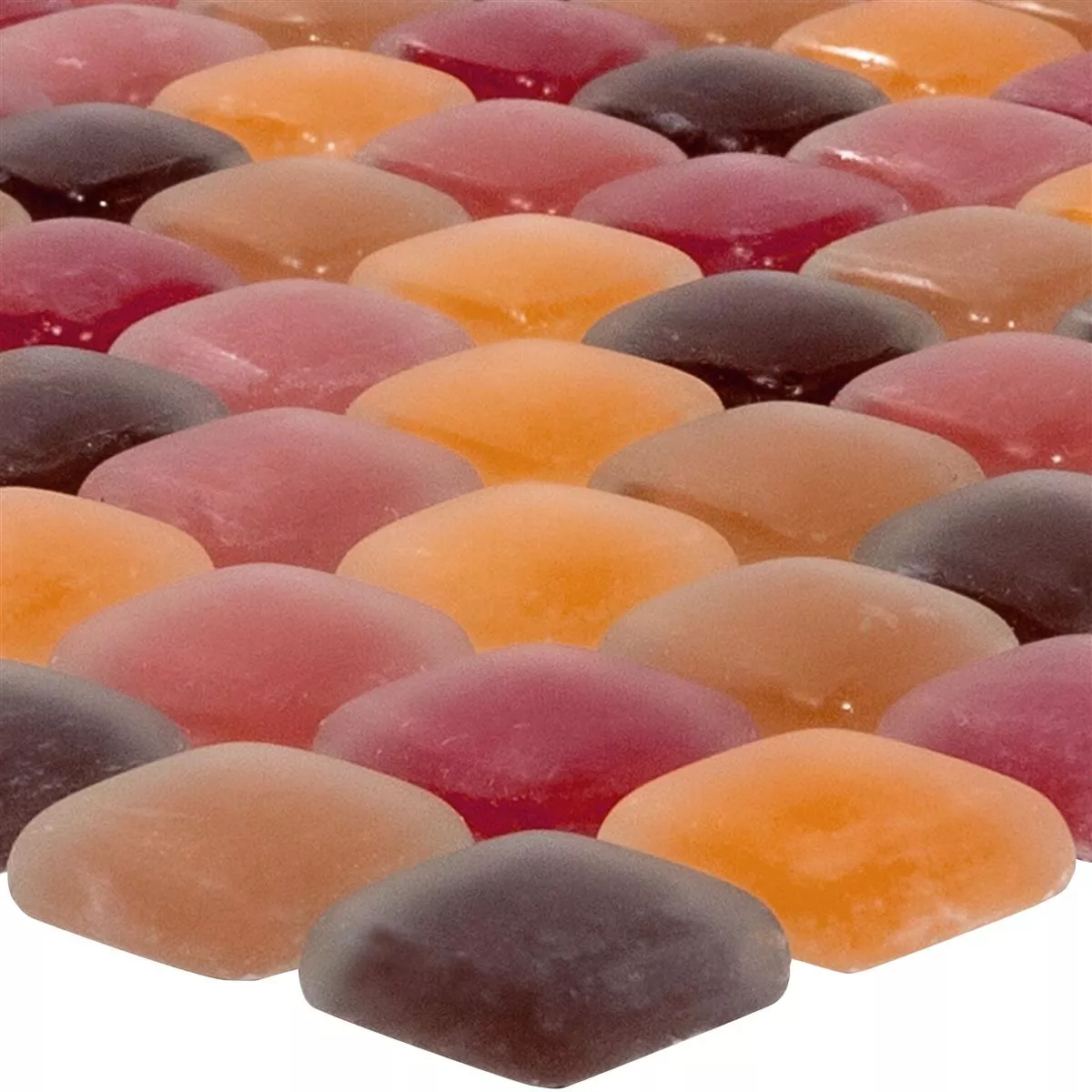 Mozaic De Sticlă Gresie Ponterio Frosted Roșu Mix Mozaic De Sticlă Gresie Ponterio Frosted Roșu Mix