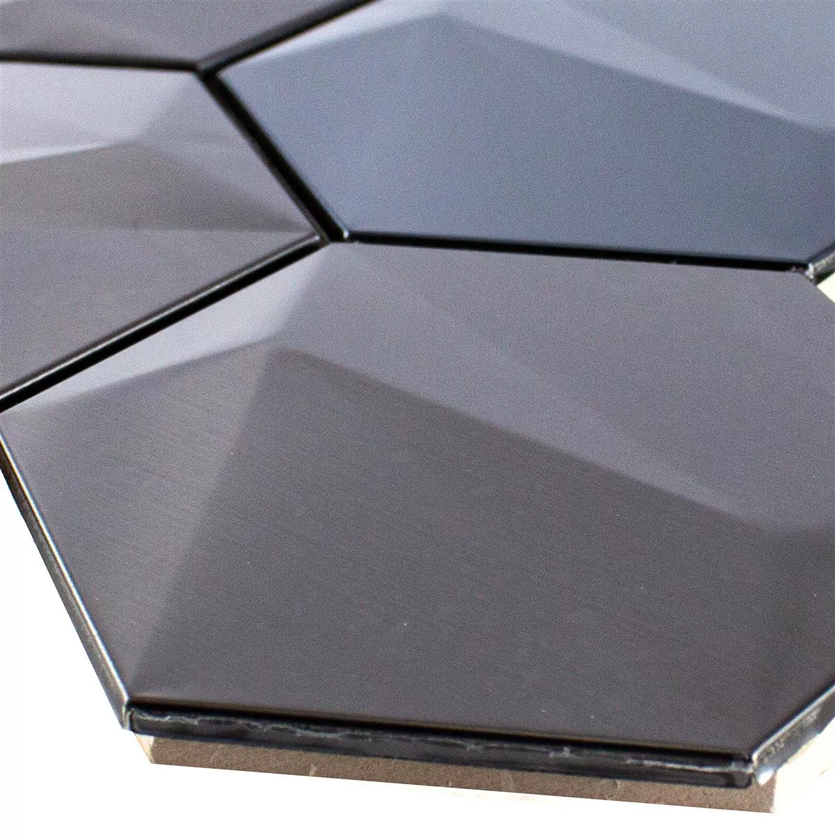 Oțel Inoxidabil Plăci De Mozaic Durango Hexagon 3D Maro Oțel Inoxidabil Plăci De Mozaic Durango Hexagon 3D Maro