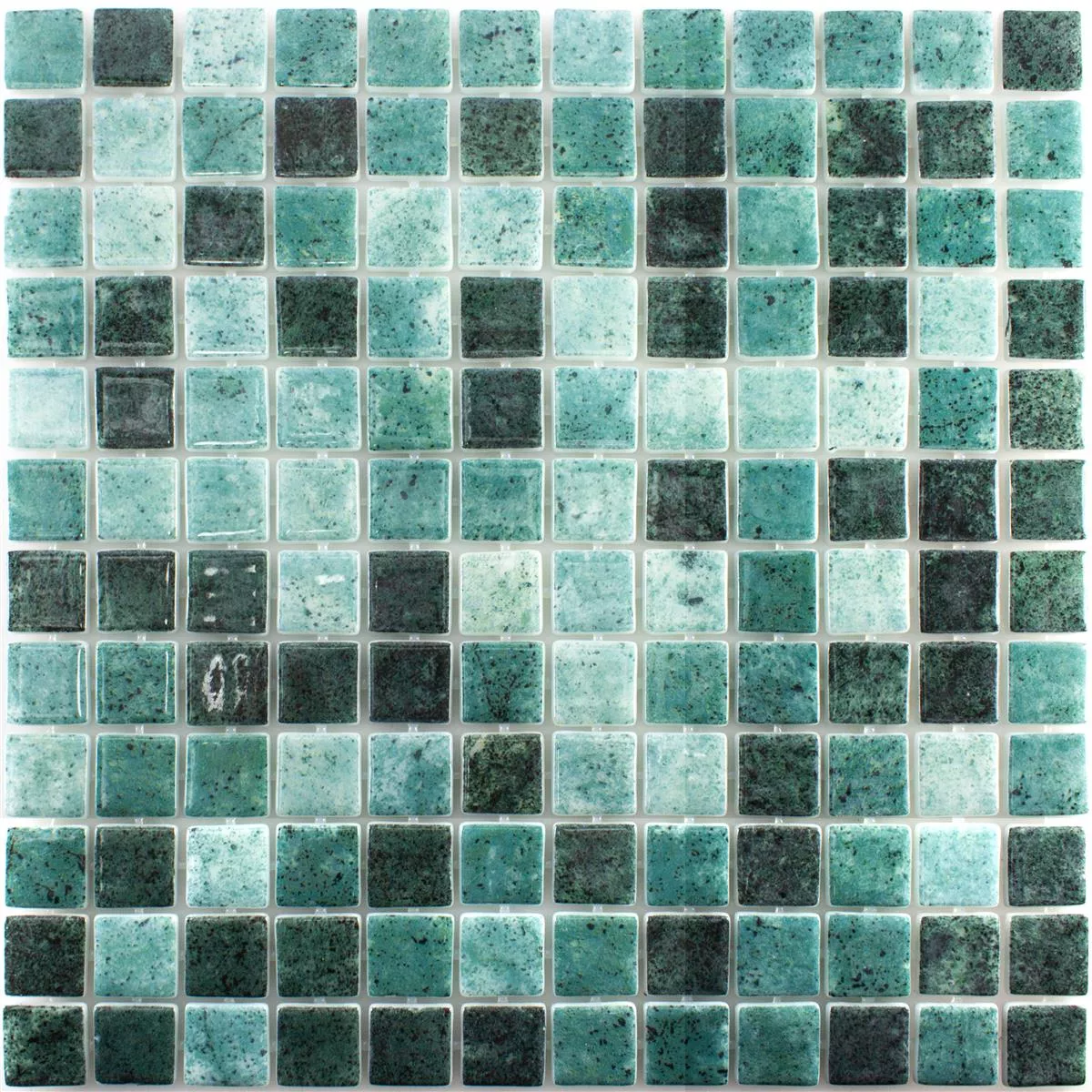 Mozaic Din Sticlă Pentru Piscină Baltic Verde 25x25mm