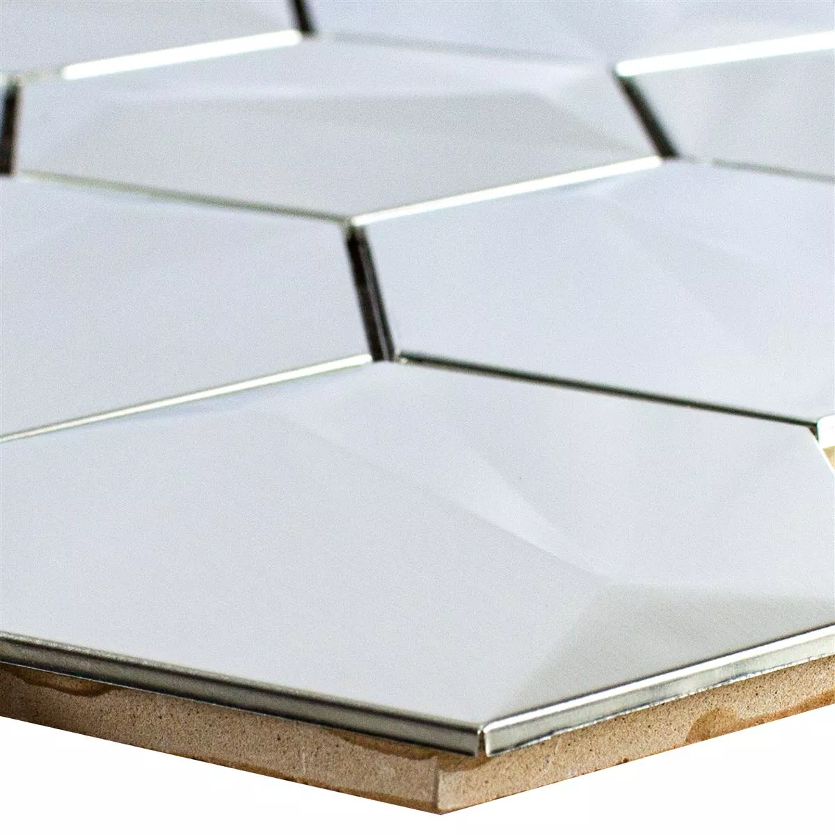 Oțel Inoxidabil Plăci De Mozaic Durango Hexagon 3D Argint