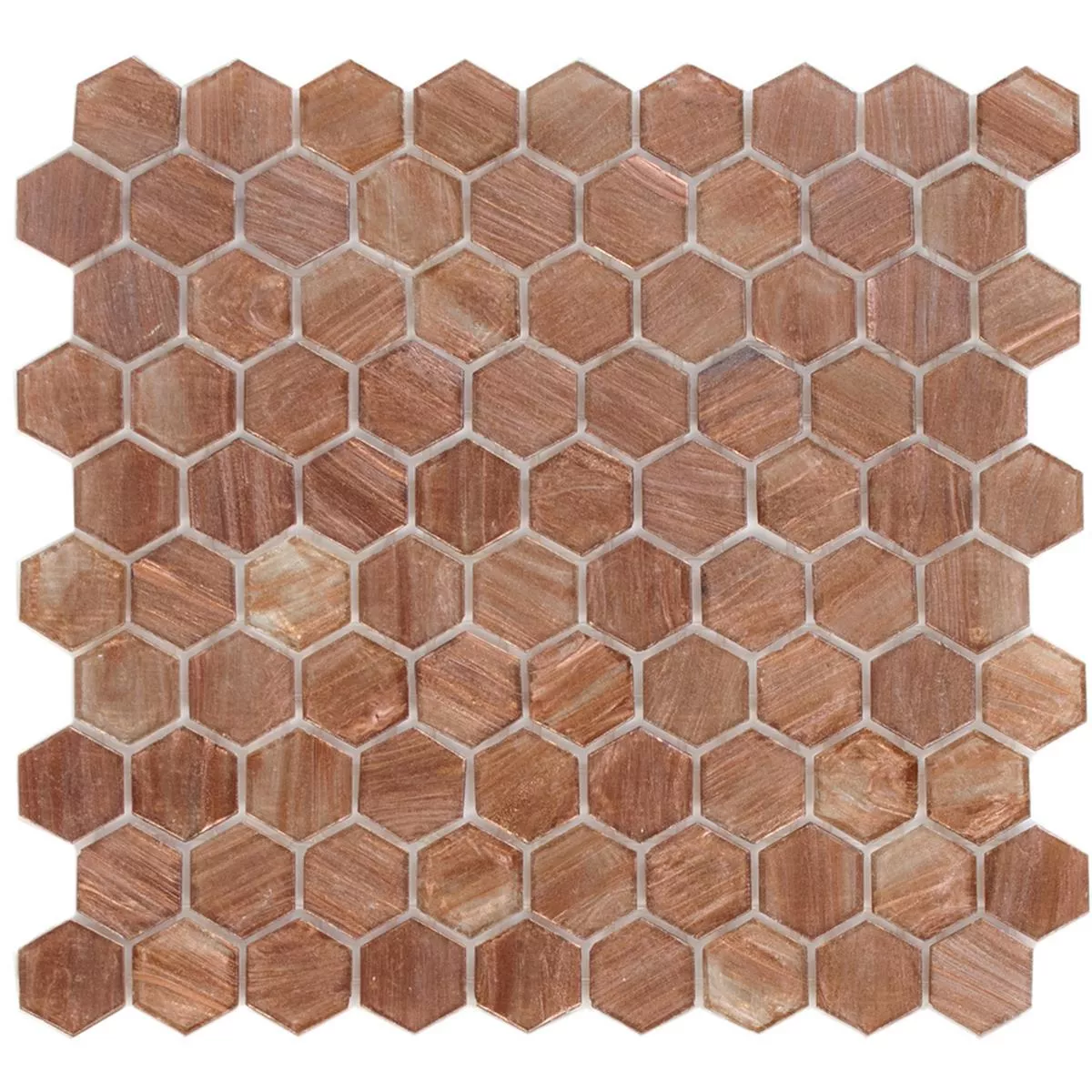 Mozaic De Sticlă Gresie Trend-Vi Hexagonal 222 Cupru Maro