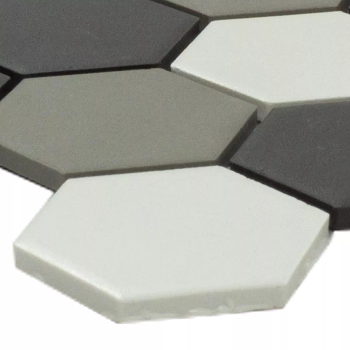 Ceramică Tiglă De Mozaic Hexagon Bern Negru Alb