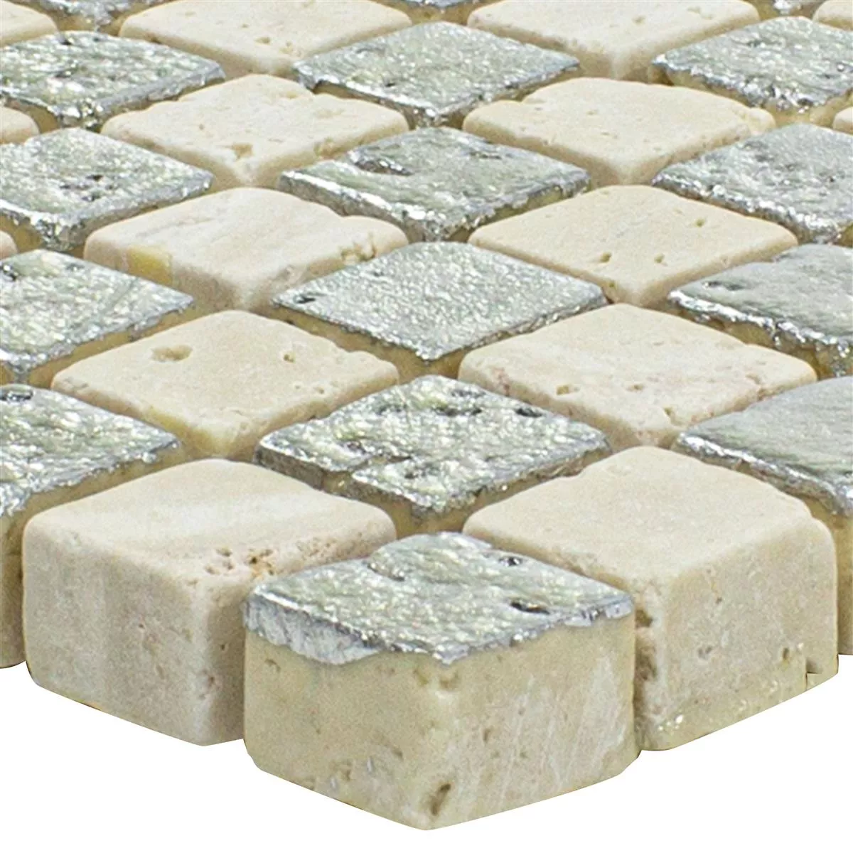 Marmură Mozaic Din Piatra Naturala Gresie Antika Mix Argint Cremă