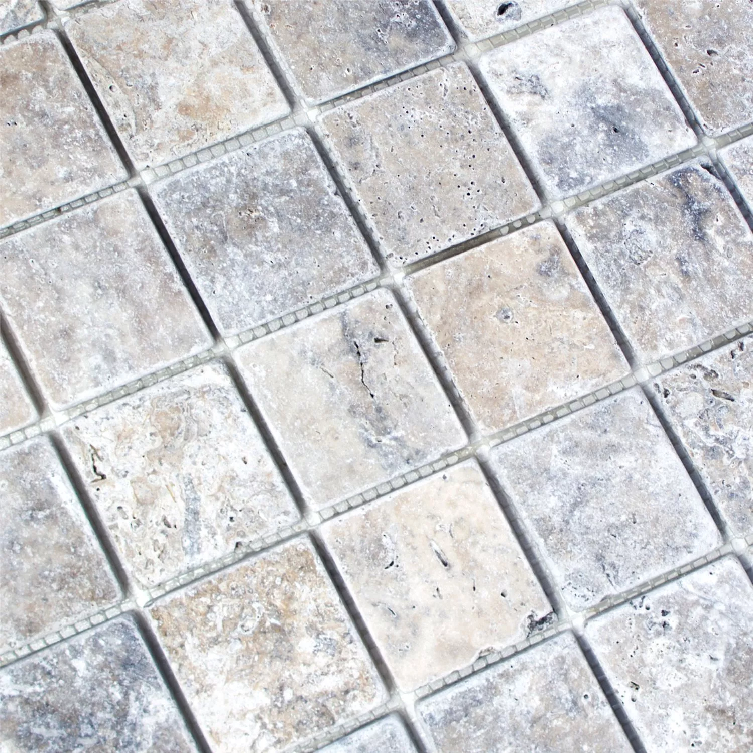 Plăci De Mozaic Travertin Nestor Argint 48